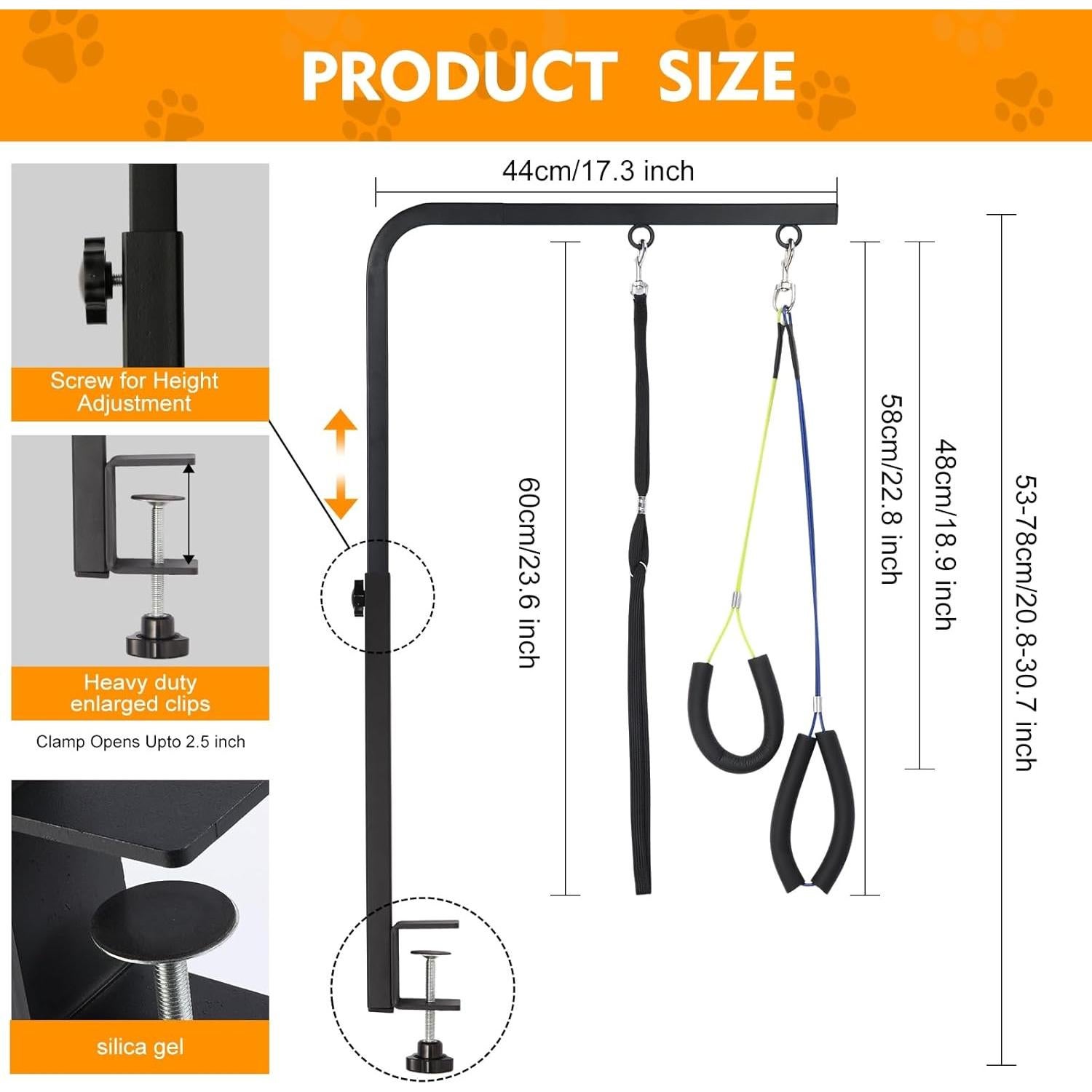 Brazo de Acicalamiento Ajustable WeGXY 73.66 cm para Perros