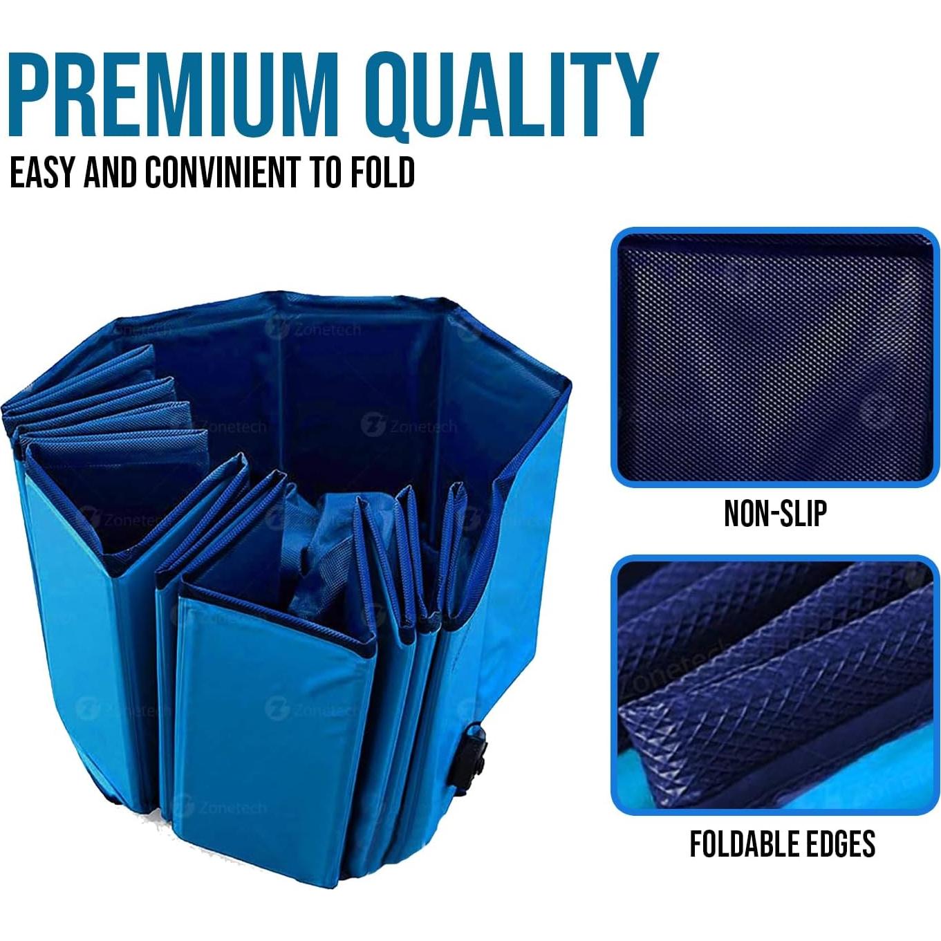 Piscina Plegable ZONETECH 235.9L Antideslizante para Niños y Mascotas