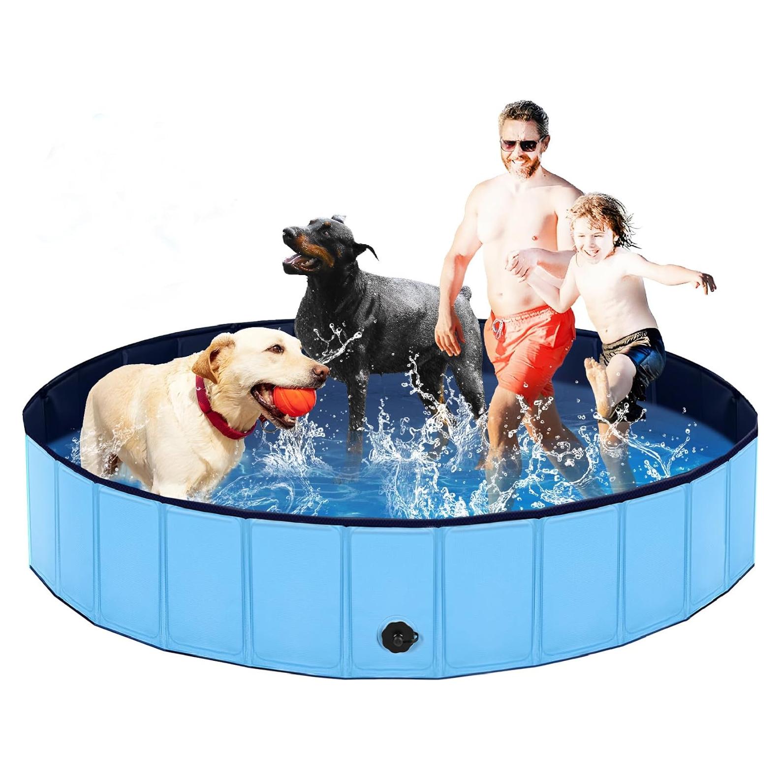 Piscina Plegable para Perros Lexda 200x30cm PVC Azul