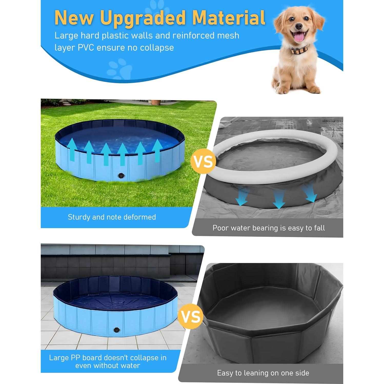 Piscina Plegable para Perros Lexda 200x30cm PVC Azul