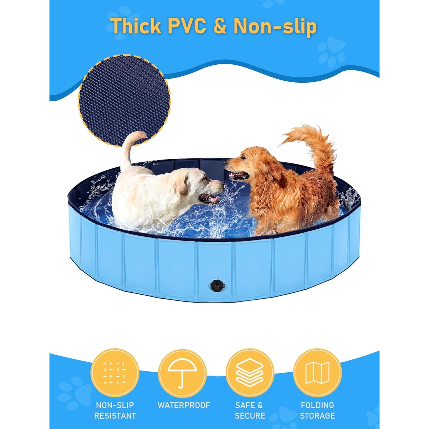 Piscina Plegable para Perros Lexda 200x30cm PVC Azul