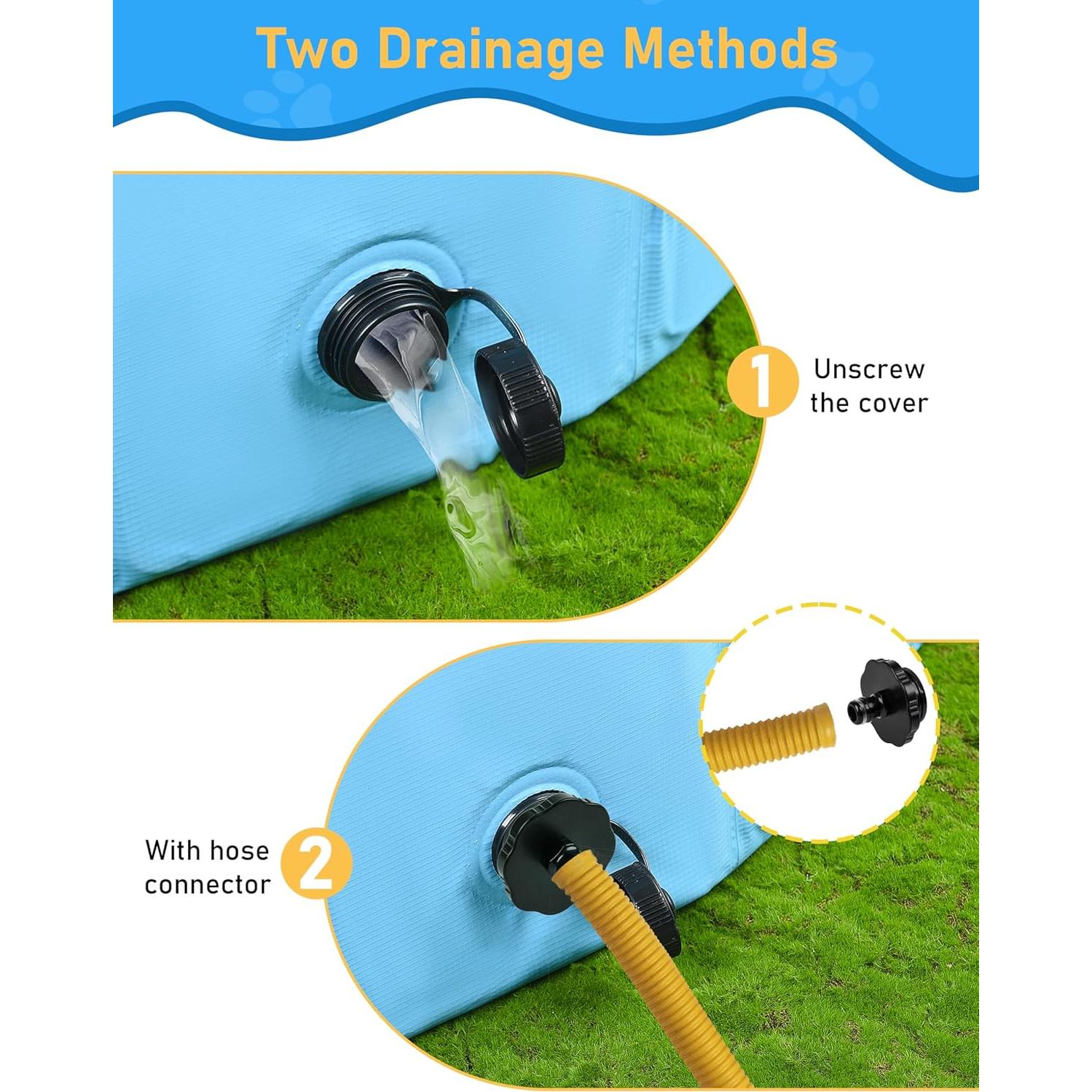 Piscina Plegable para Perros Lexda 200x30cm PVC Azul