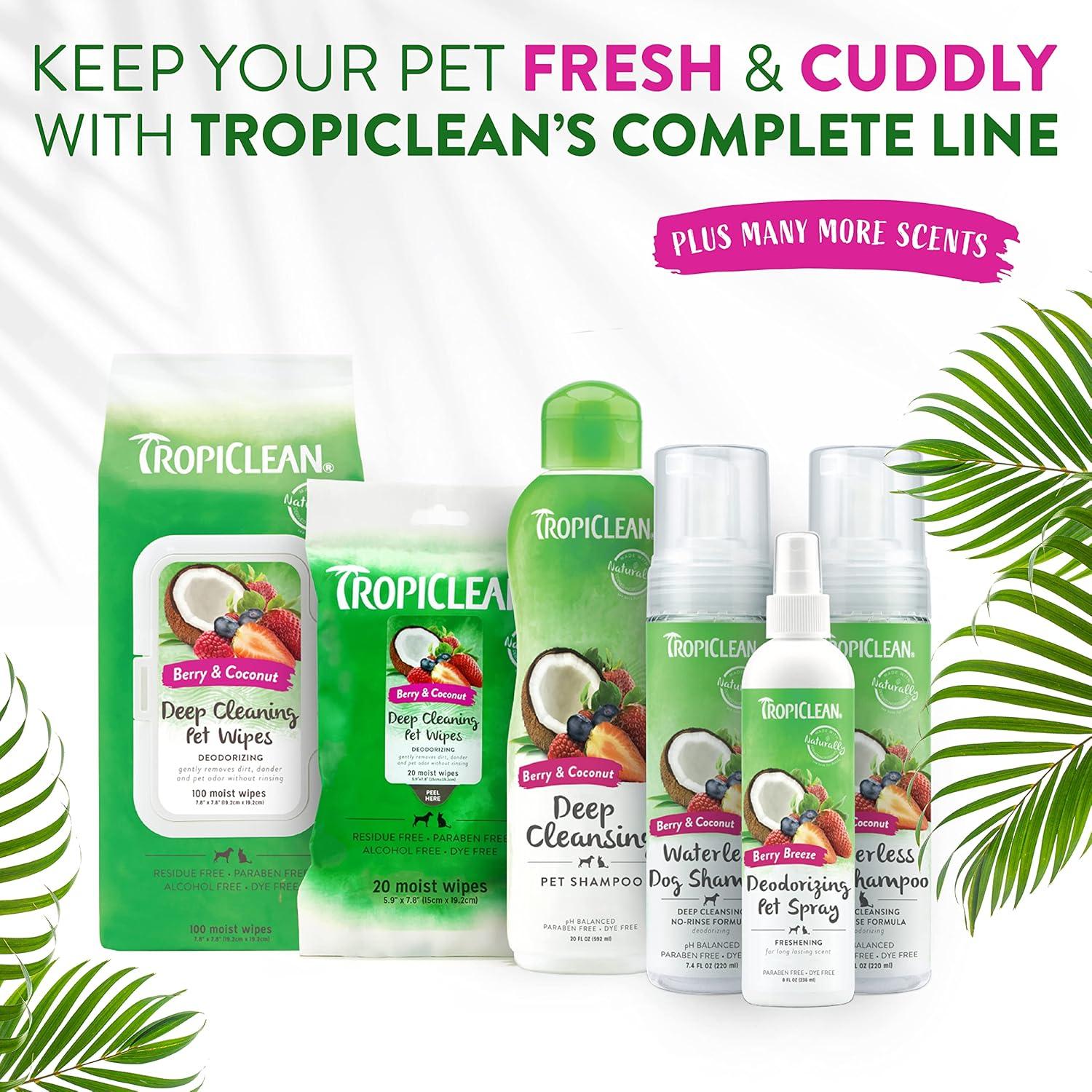 Toallitas de Limpieza Profunda TropiClean 100ct - Para Perros y Gatos