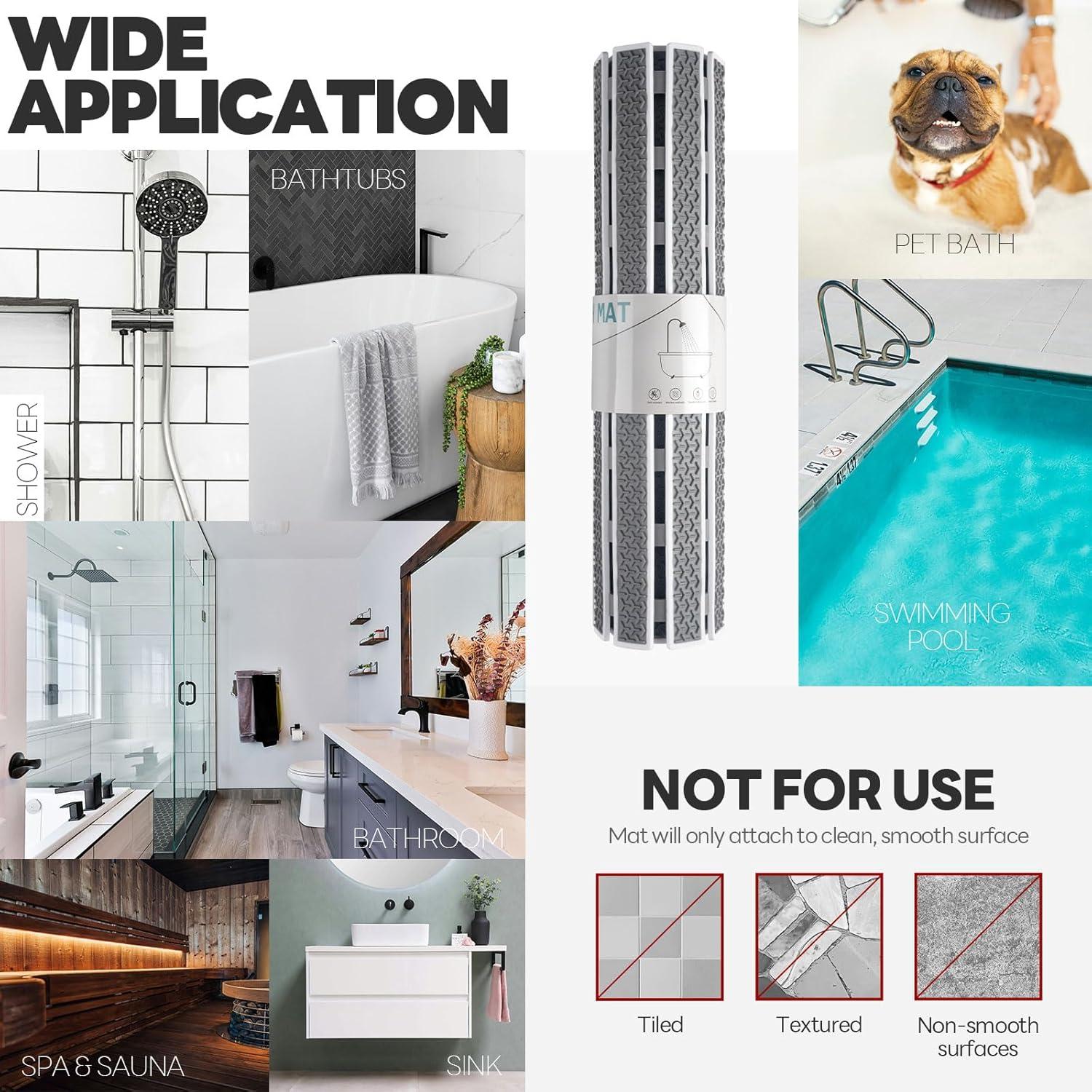 Alfombra Antideslizante para Ducha Volkee 68.8x39.9 cm Gris