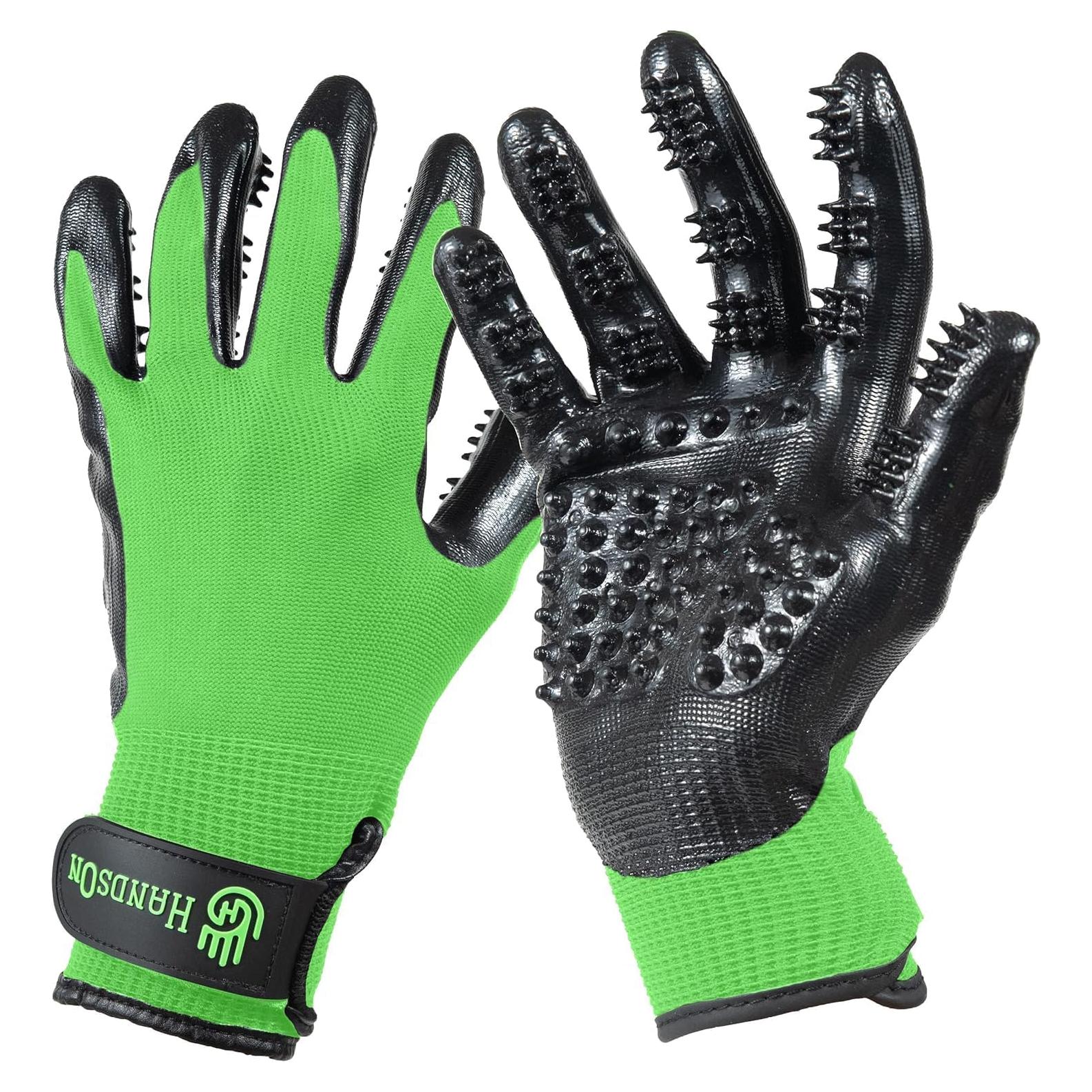 Guantes de Aseo para Mascotas HandsOn - Verde Mediano
