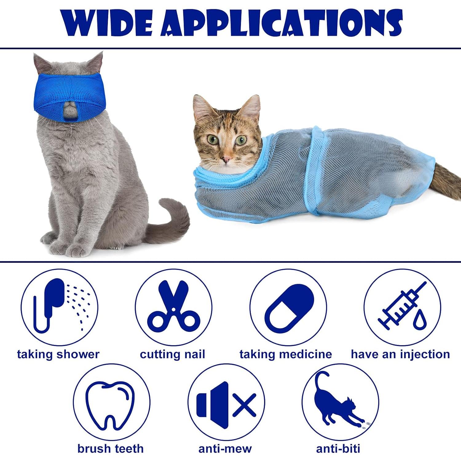 Conjunto de Aseo para Gatos Patelai 5 Piezas - Bolsa, Bozal, Cortauñas