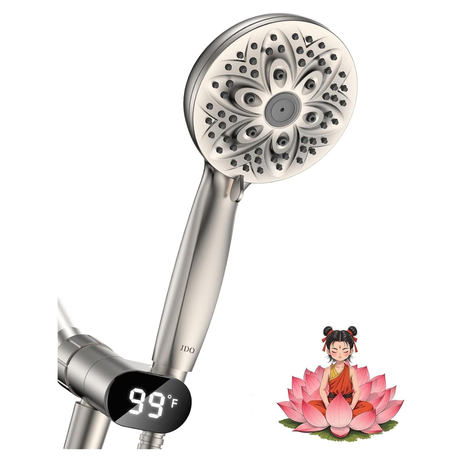 Cabezal de Ducha de Mano JDO con Pantalla LED y 6 Modos