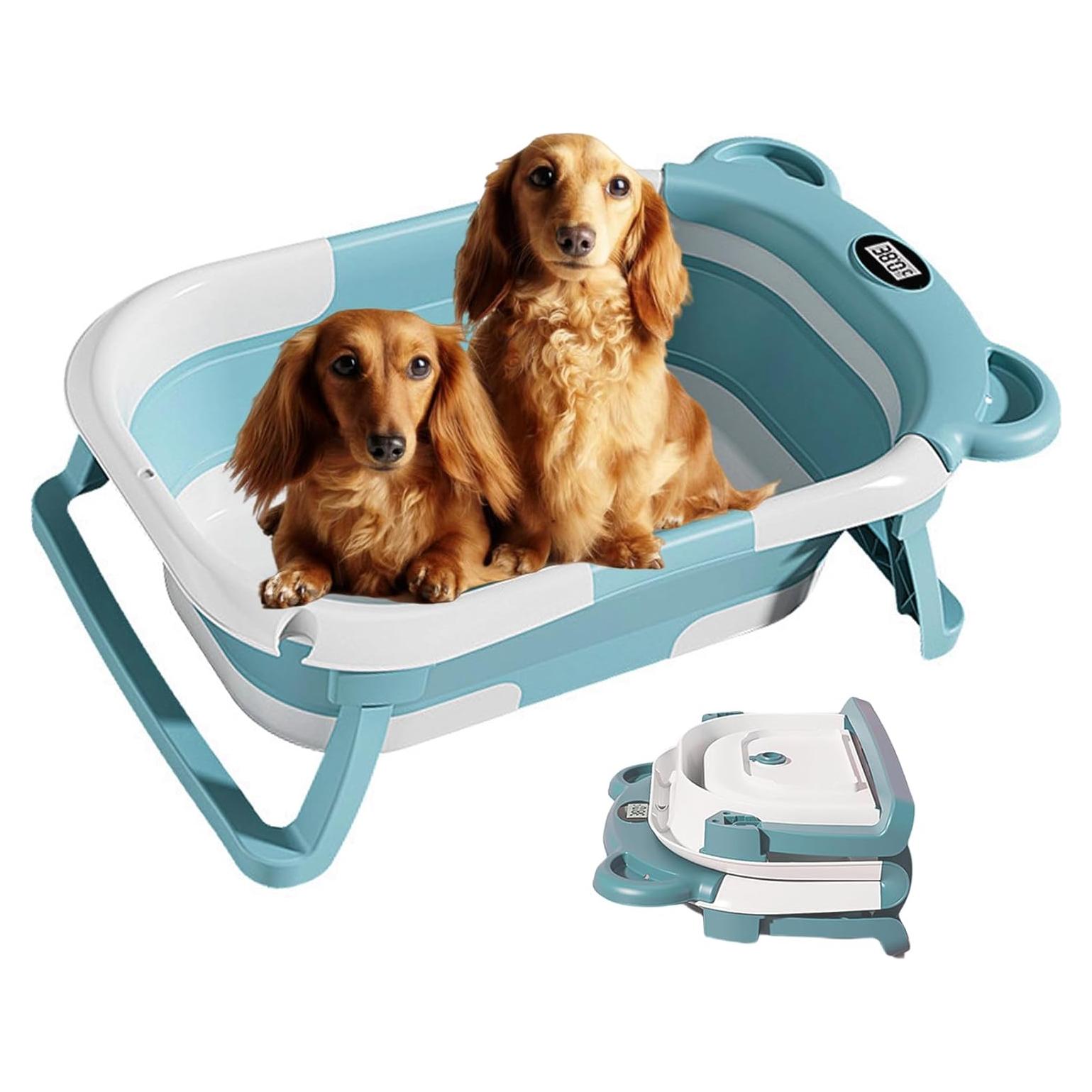 Bañera Plegable para Perros LAOGUATON con Termómetro 56L