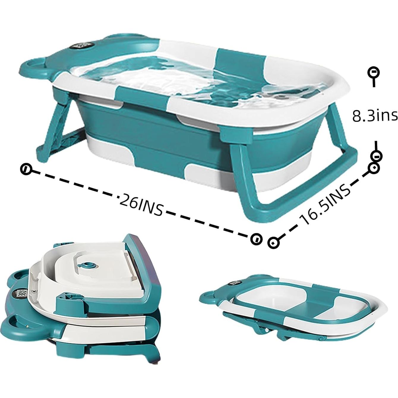 Bañera Plegable para Perros LAOGUATON con Termómetro 56L