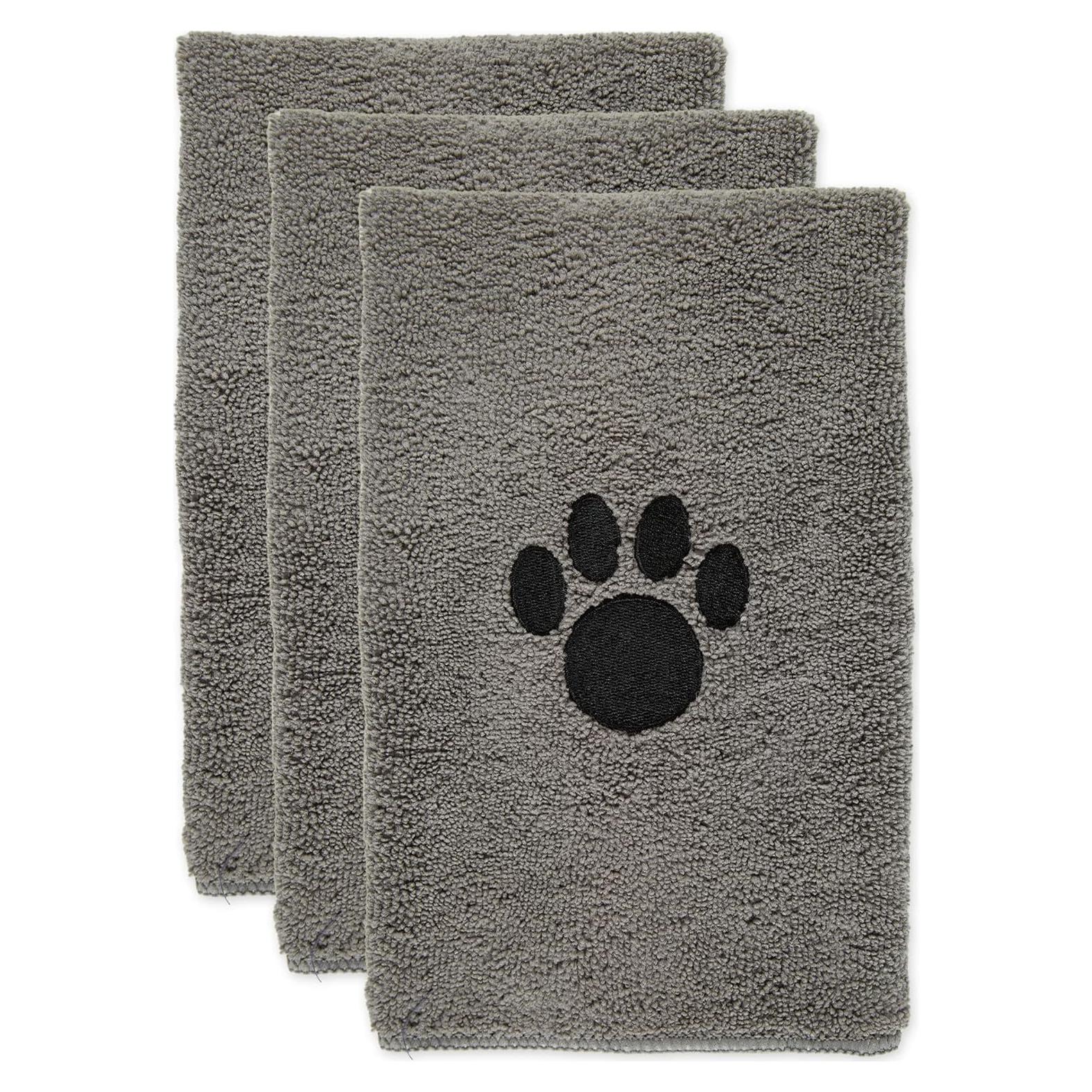 Set de 3 Toallas de Microfibra para Mascotas Bone Dry 38x76 cm Gris