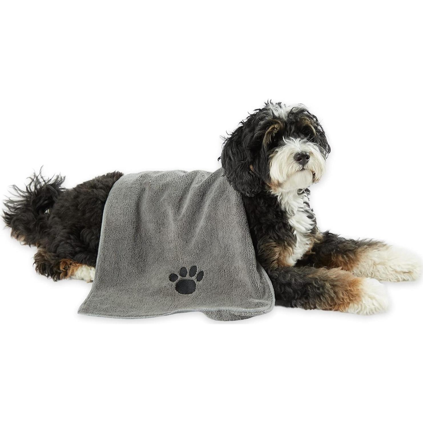 Set de 3 Toallas de Microfibra para Mascotas Bone Dry 38x76 cm Gris