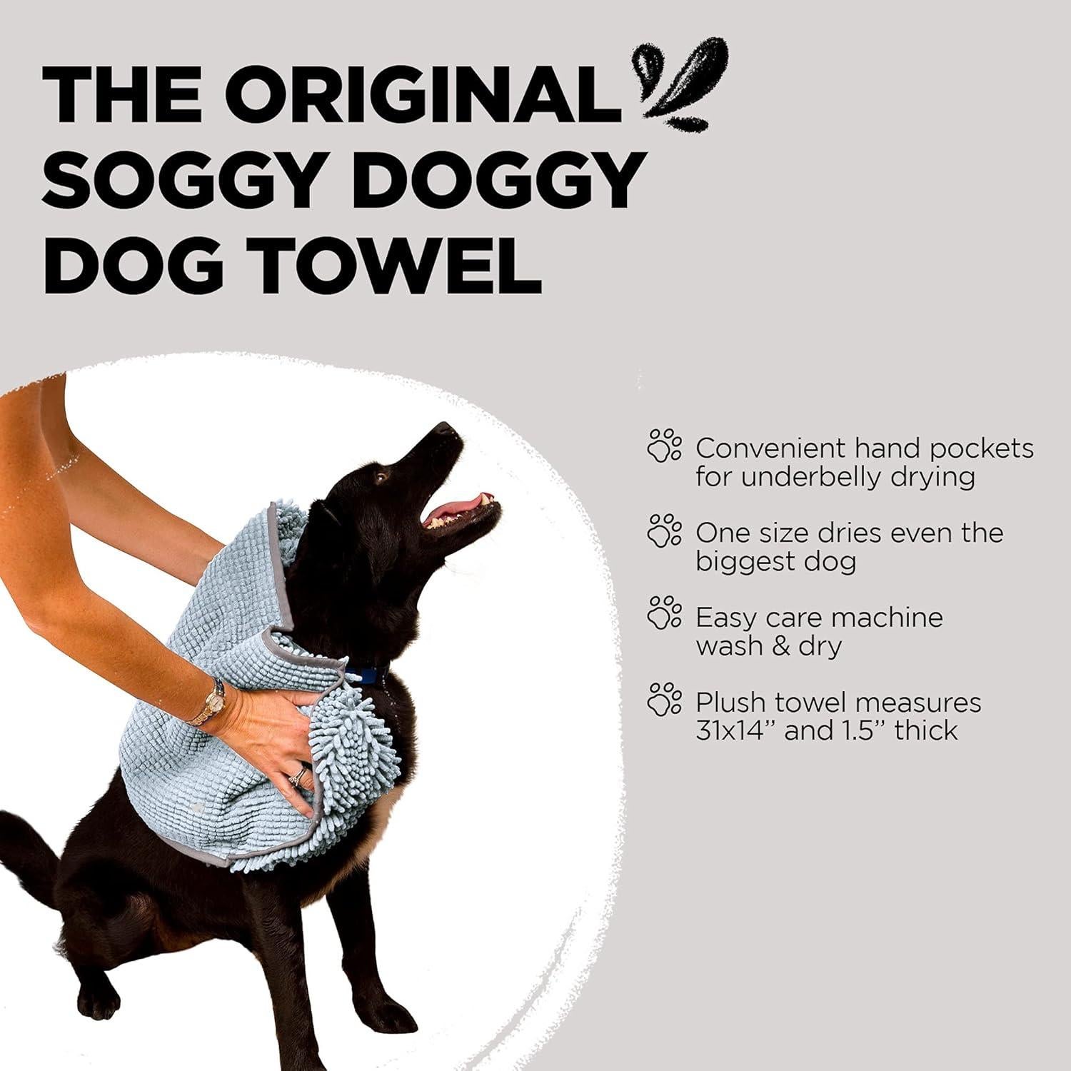 Toalla Super Shammy Soggy Doggy para Perros Gris 78.74x35.56 cm