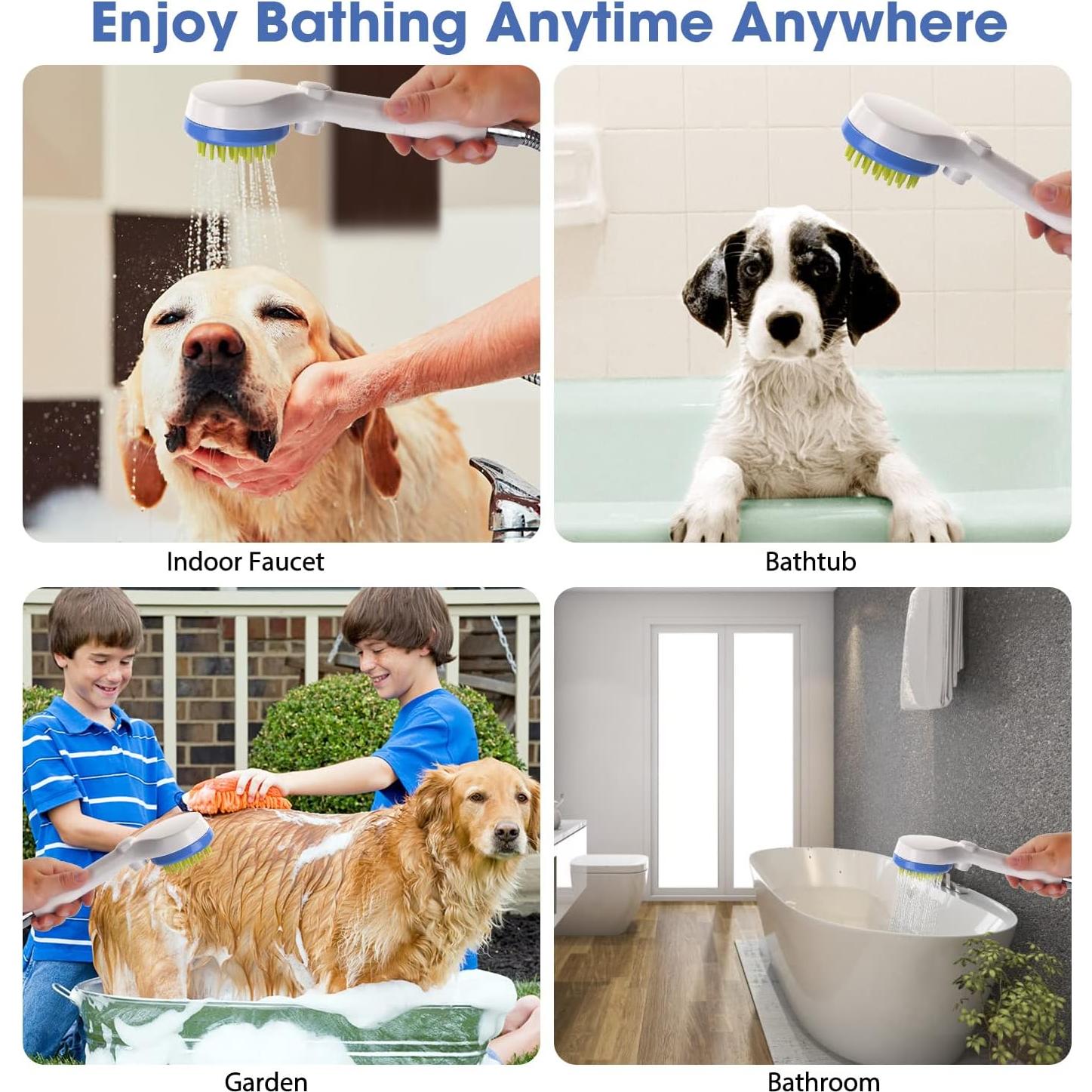 Accesorio de Ducha para Mascotas Coyfa 3 en 1 Azul 200 cm