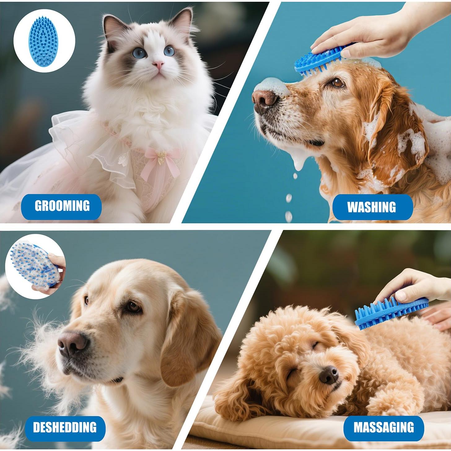 Cepillo 2-en-1 para Perros Lilpep - Baño y Masaje Doble Cara