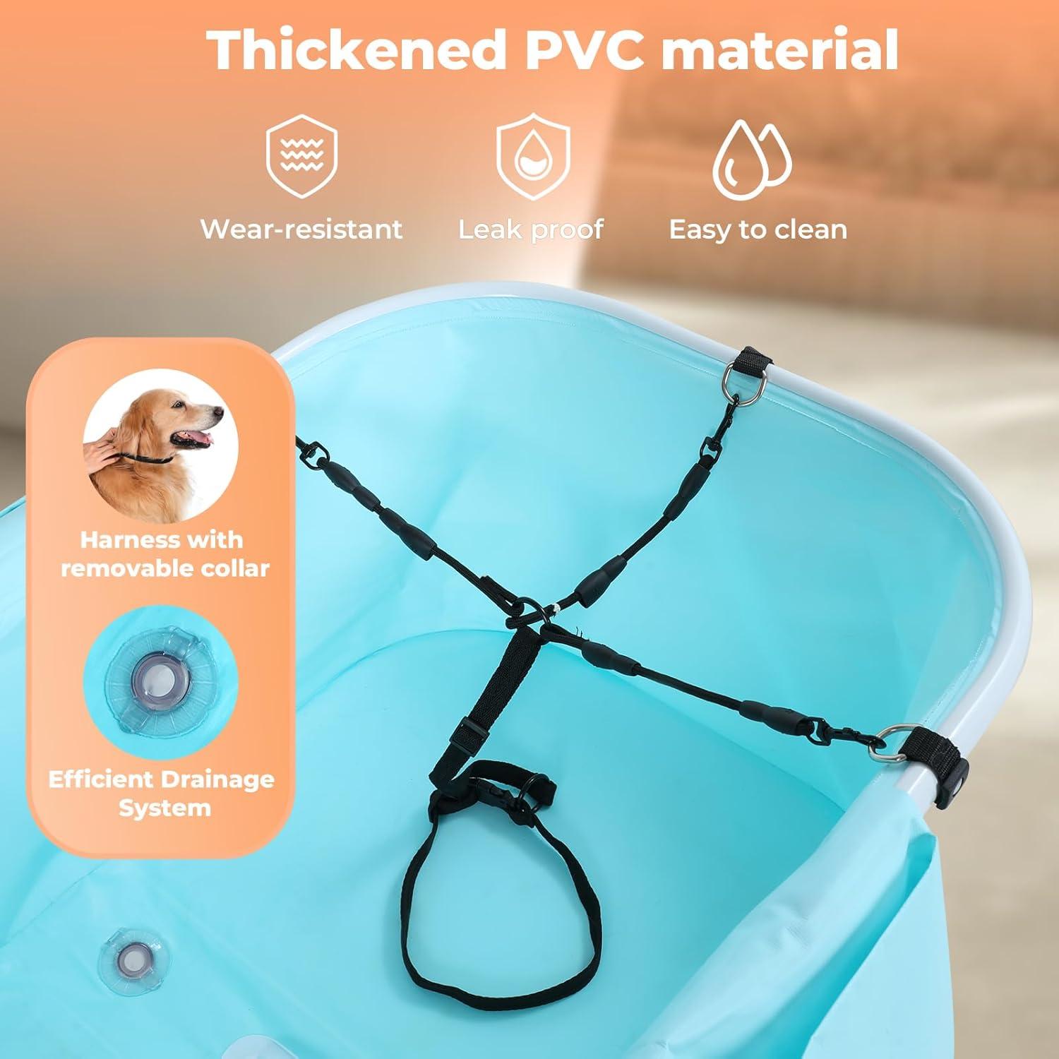 Bañera Portátil Elevada para Perros Kitplus Verde Menta