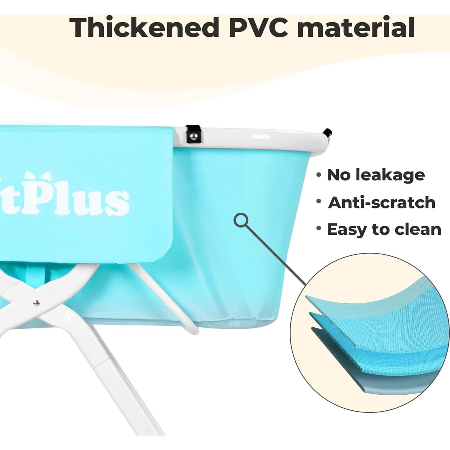Bañera Portátil Elevada para Perros Kitplus Verde Menta
