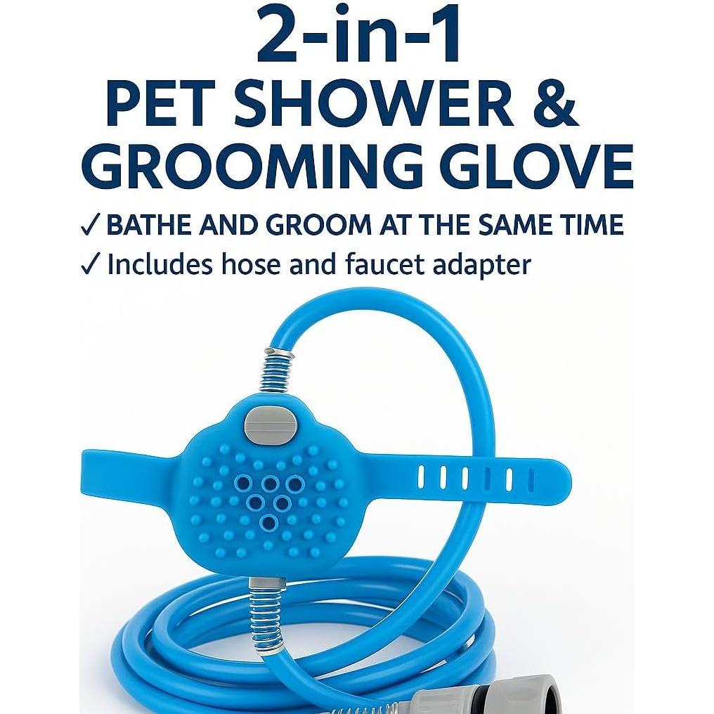 Rociador de Ducha para Perros Genérico con Guante de Silicona