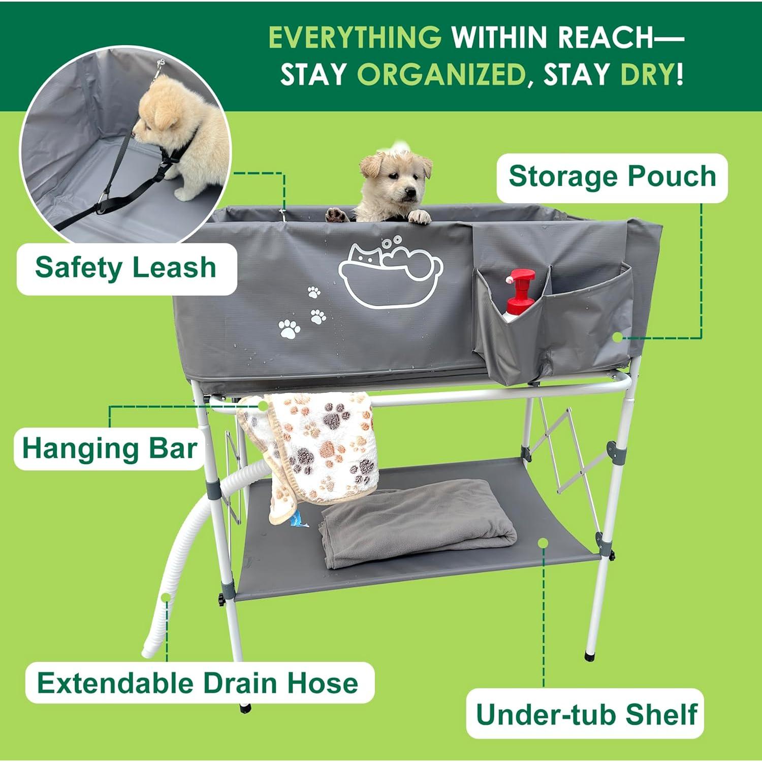 Bañera Elevada para Perros Amlmpet Plegable 82.5x39.4cm