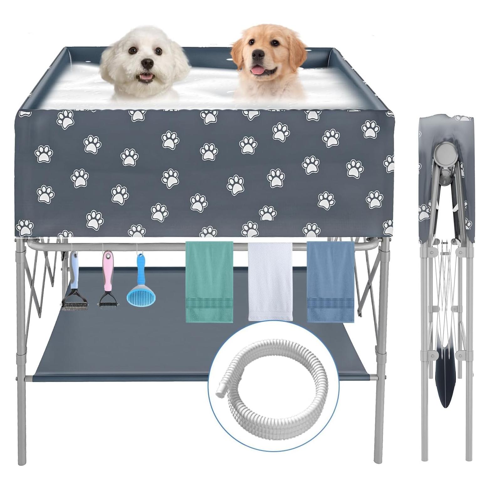 Bañera Plegable para Perros Doerpuz 80 cm - Lavado y Acicalamiento