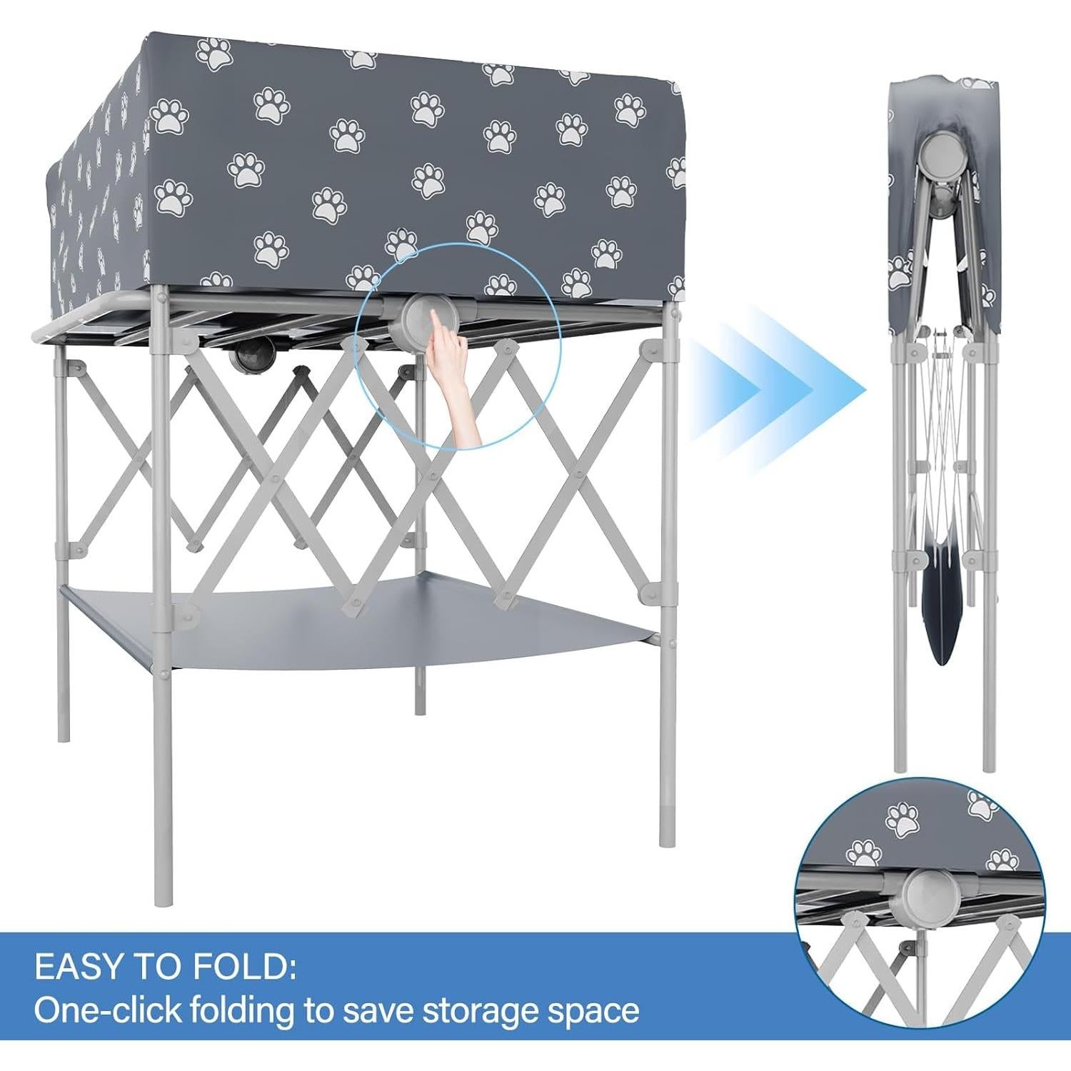 Bañera Plegable para Perros Doerpuz 80 cm - Lavado y Acicalamiento