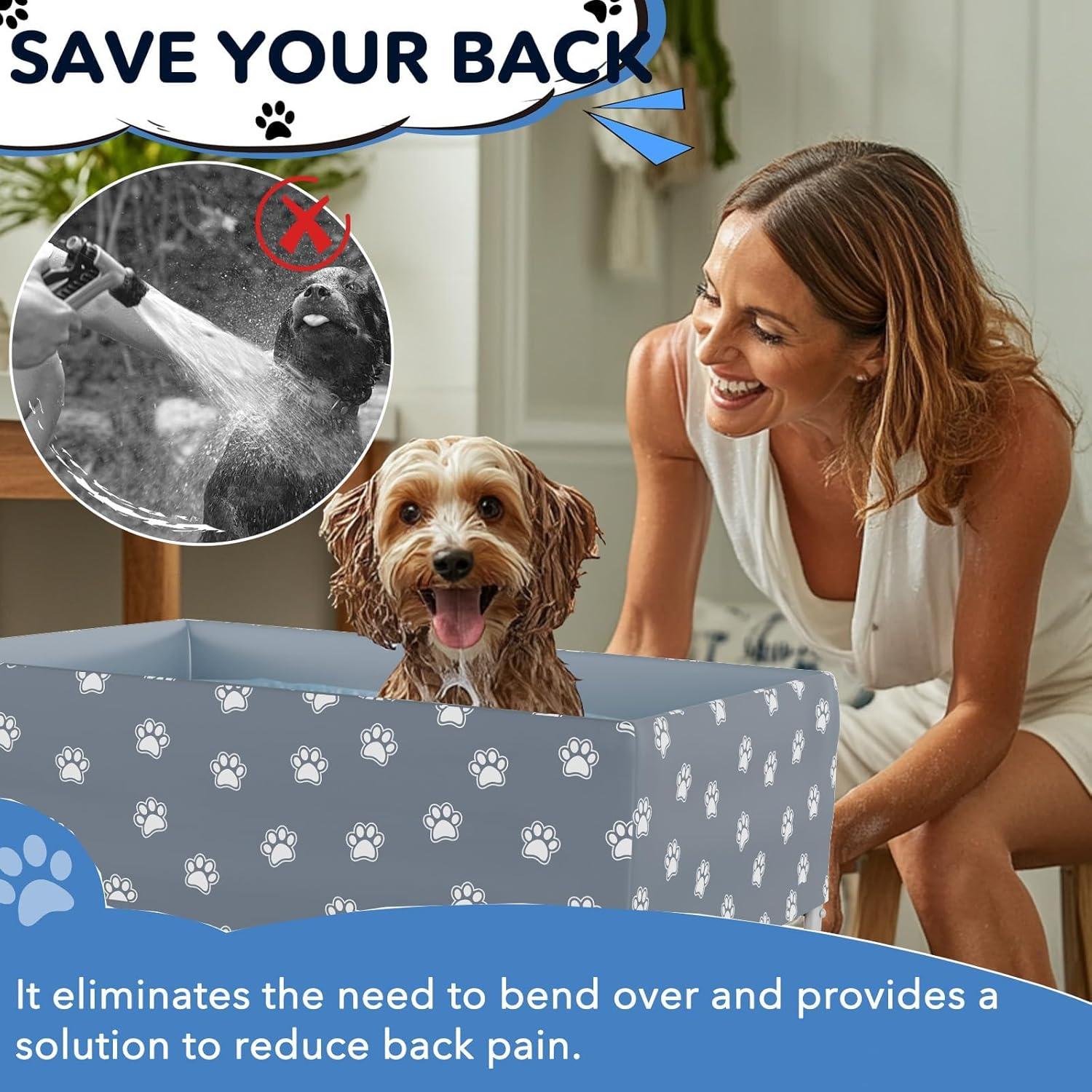 Bañera Plegable para Perros Doerpuz 80 cm - Lavado y Acicalamiento