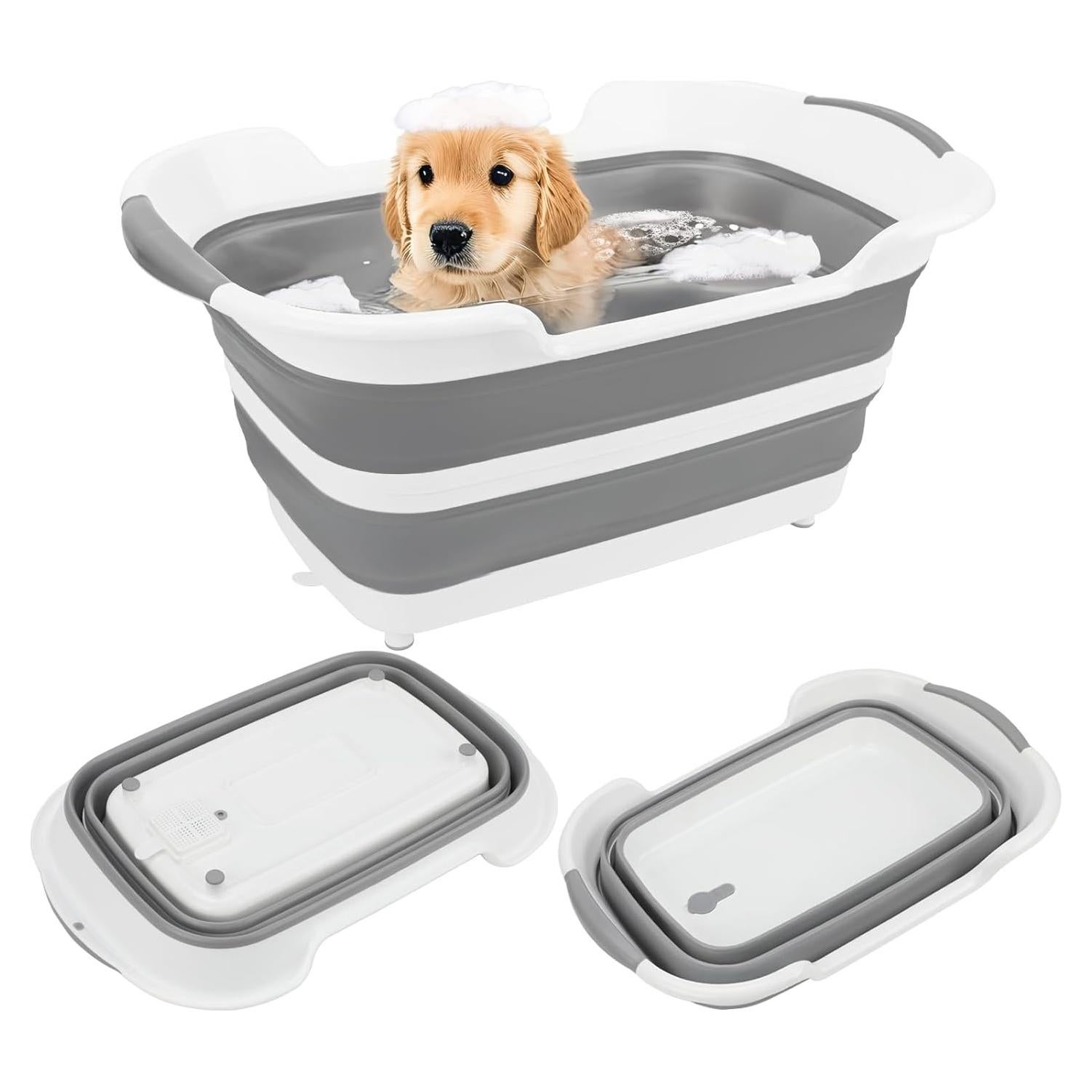 Bañera Plegable para Perros Lonepetu 27L con Drenaje