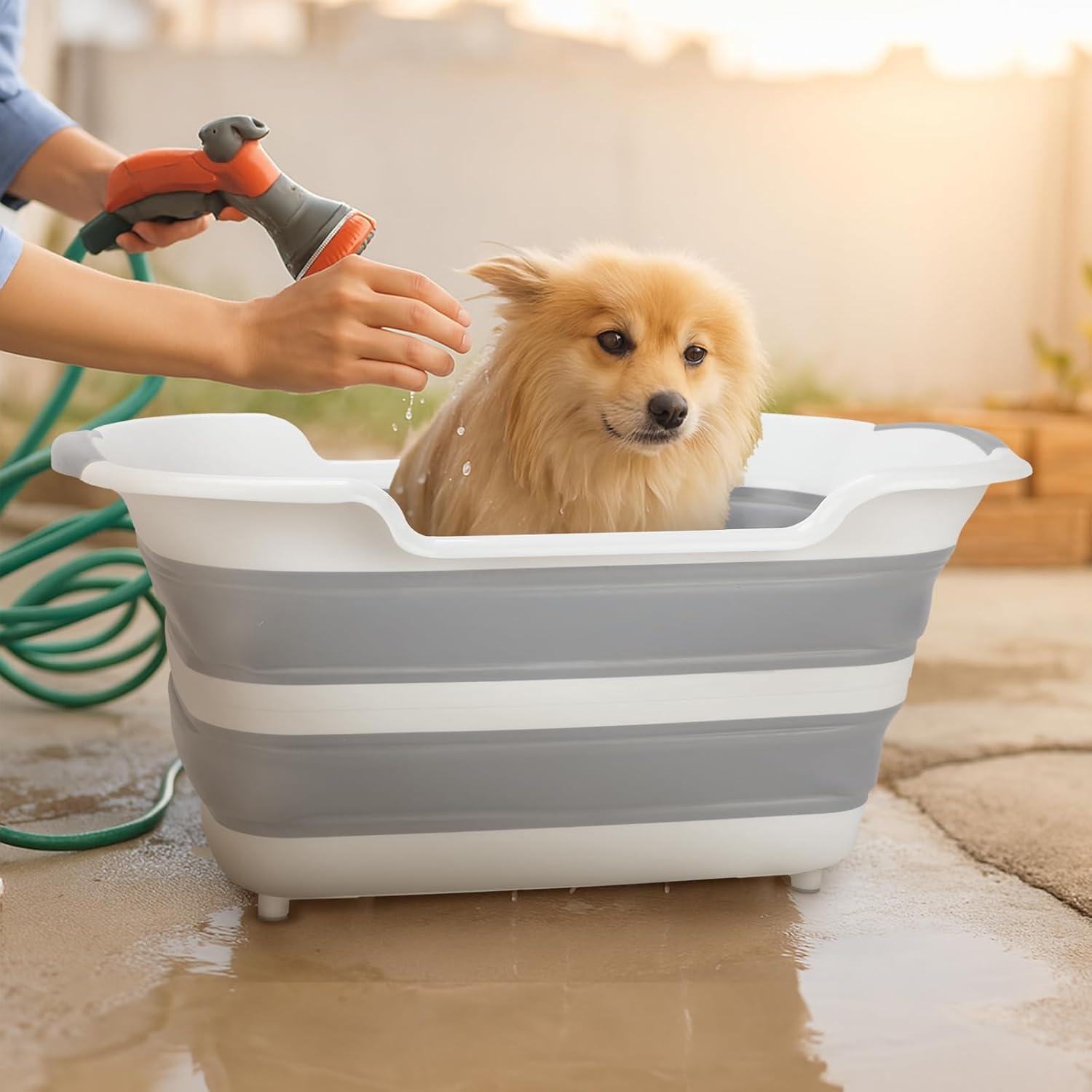 Bañera Plegable para Perros Lonepetu 27L con Drenaje