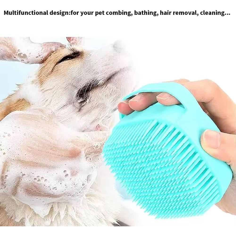 Cepillo de Baño para Mascotas con Dispensador de Jabón 2 en 1