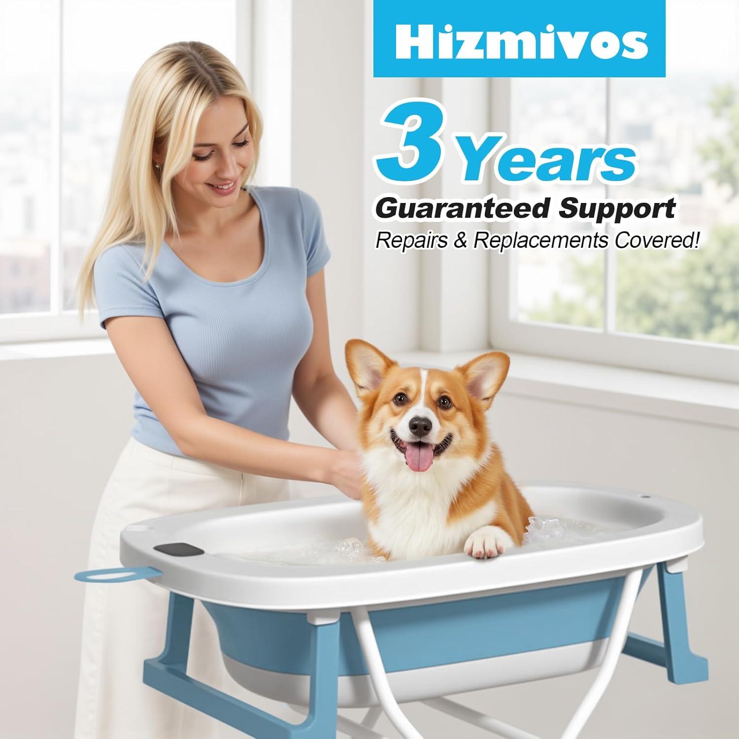 Estación de Lavado de Perros Hizmivos Plegable 2 en 1 Azul