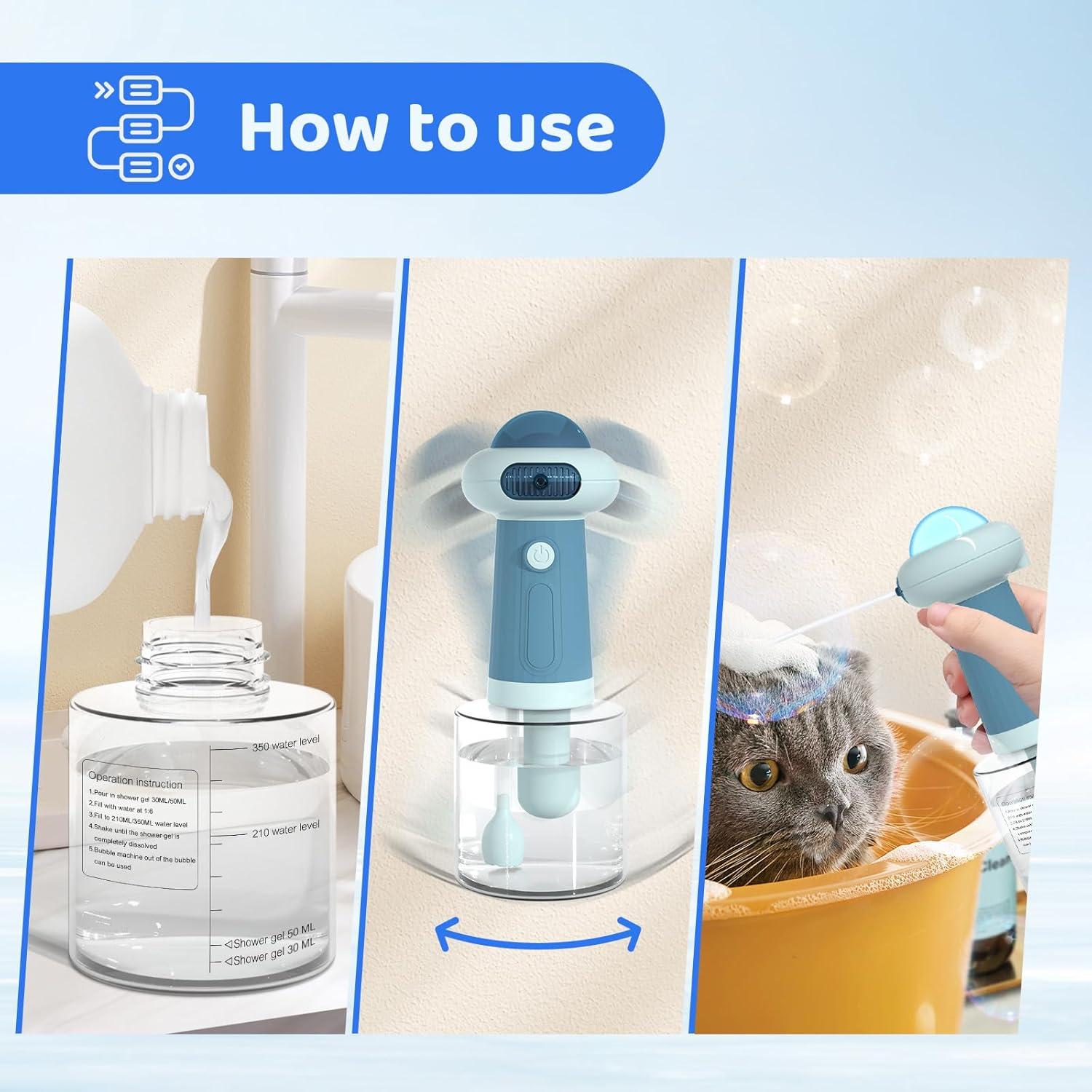 Dispensador de Champú Espumoso Eléctrico SpuotFan Azul 400ml