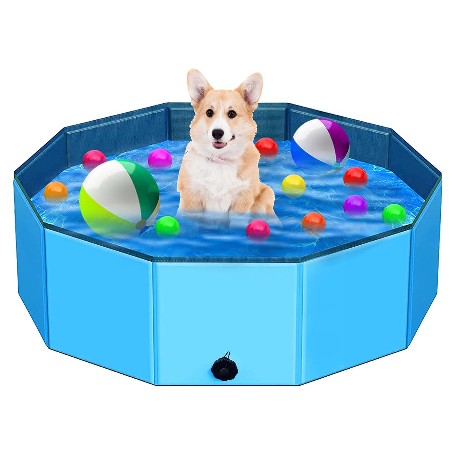 Piscina Plegable para Perros y Niños STUDESK 99 cm Azul