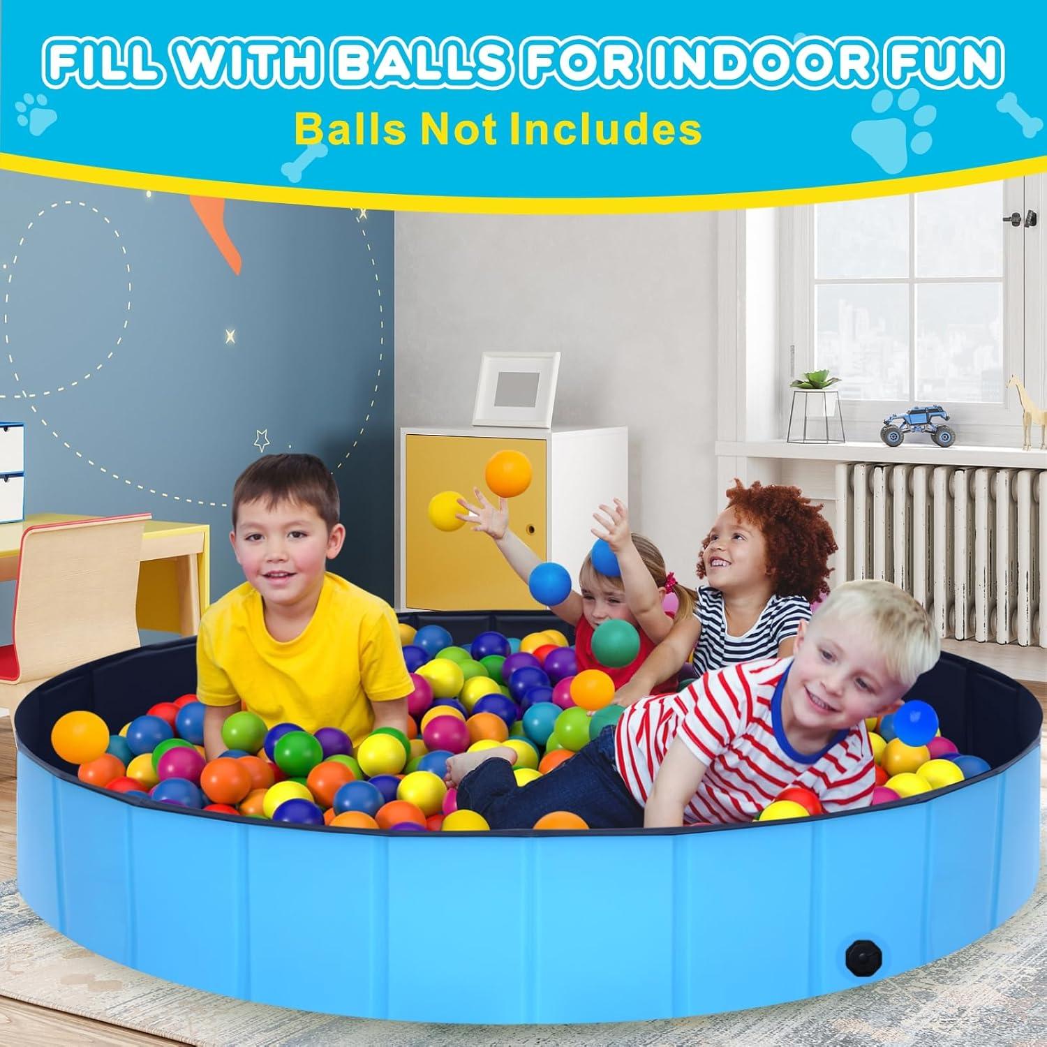 Piscina Plegable para Perros y Niños STUDESK 99 cm Azul