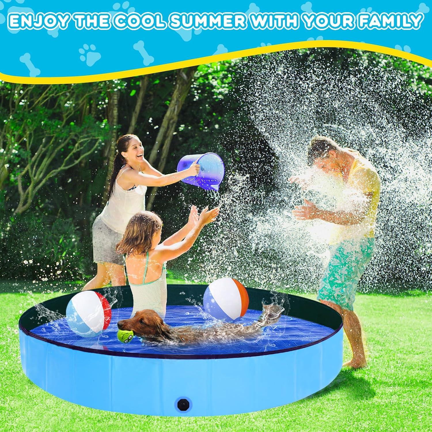 Piscina Plegable para Perros y Niños STUDESK 99 cm Azul