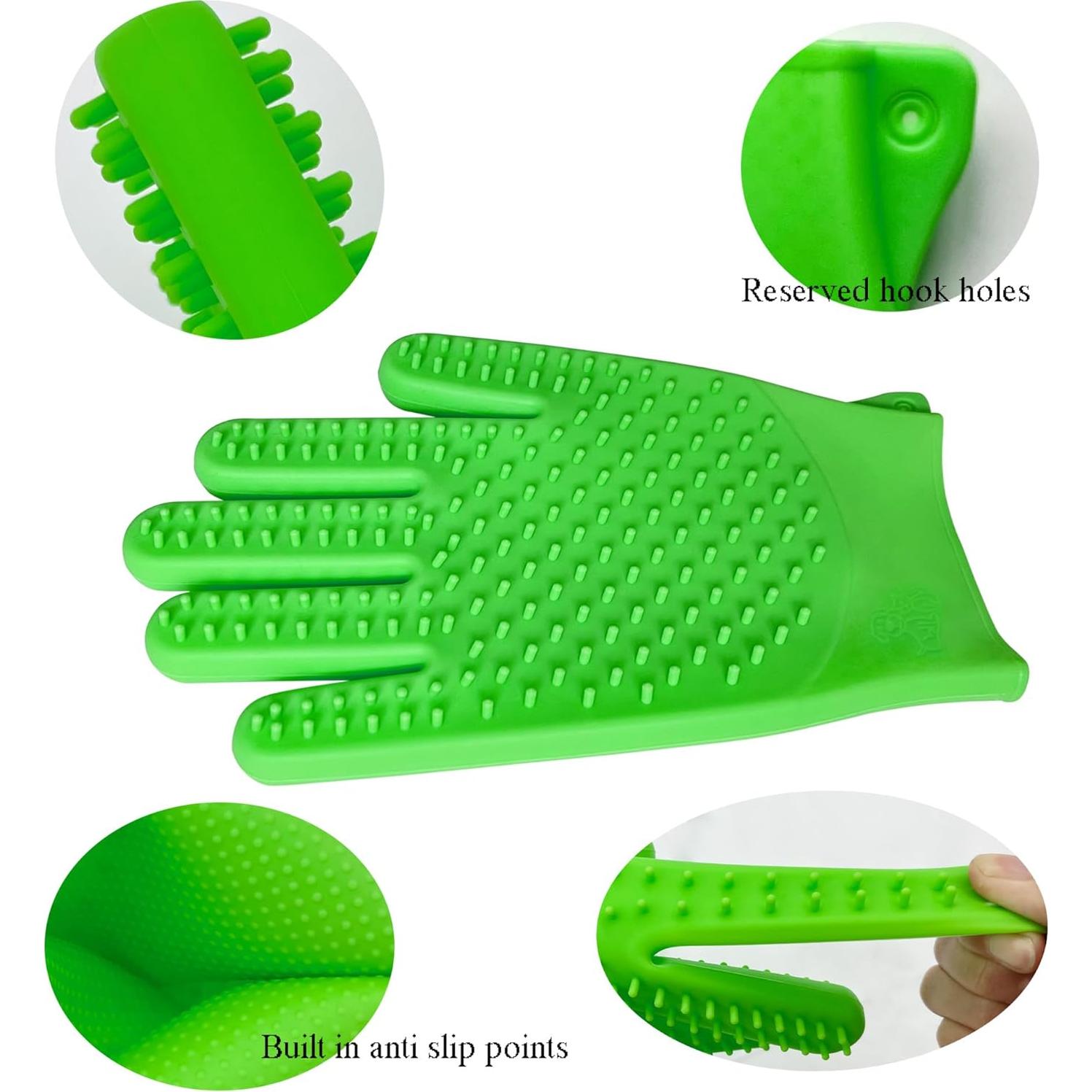 Guantes de Baño para Mascotas ZYSPHYG - Silicona Doble Cara