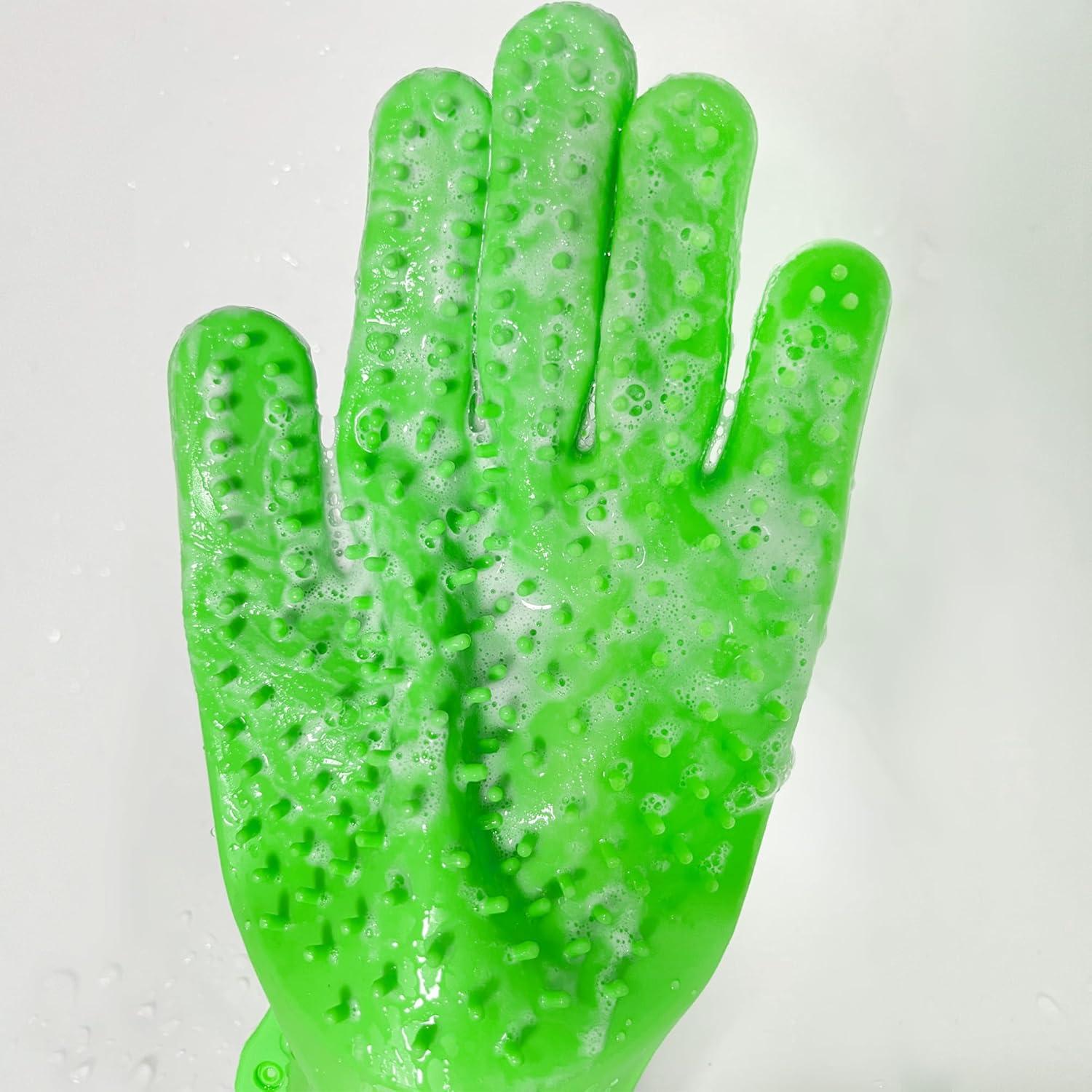 Guantes de Baño para Mascotas ZYSPHYG - Silicona Doble Cara