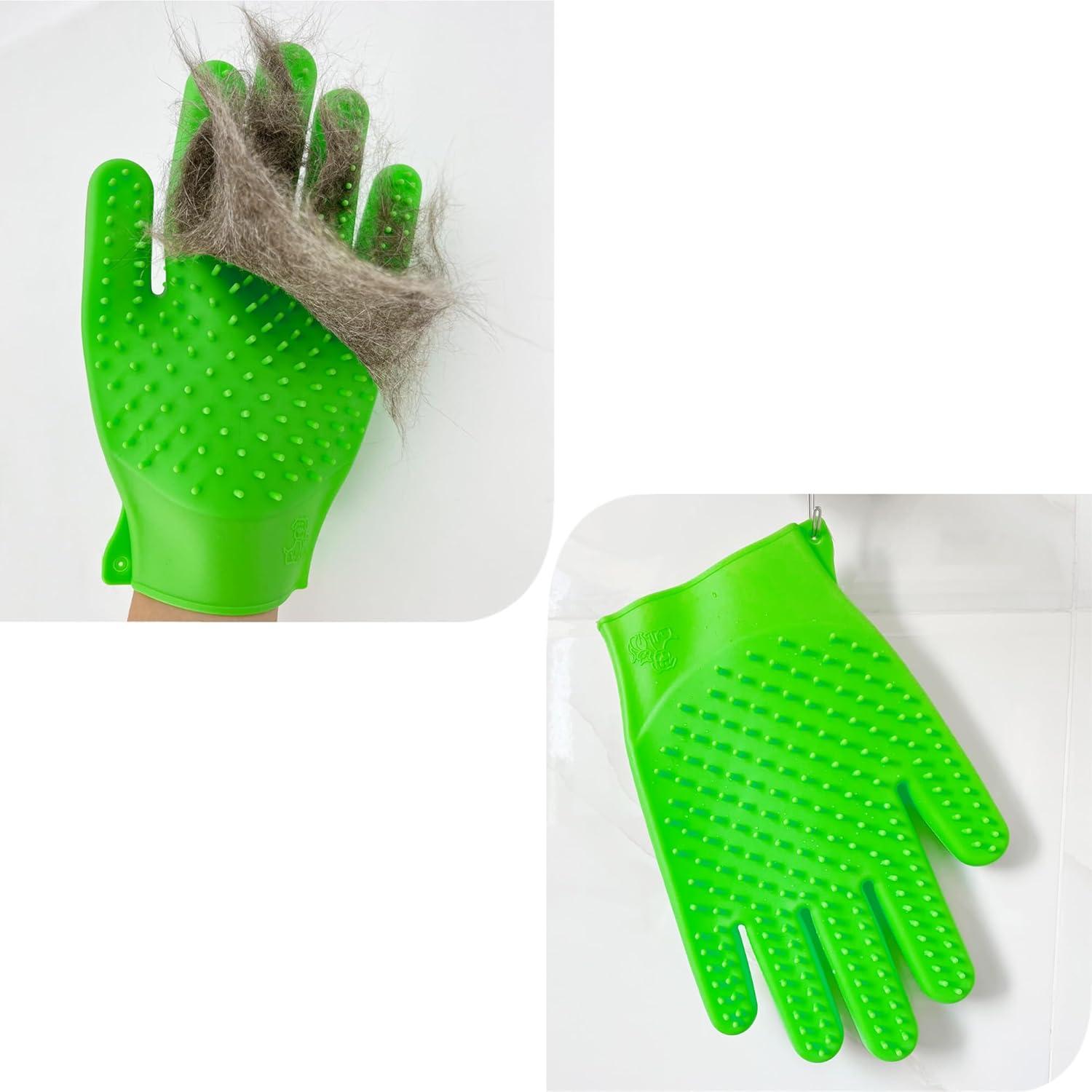 Guantes de Baño para Mascotas ZYSPHYG - Silicona Doble Cara