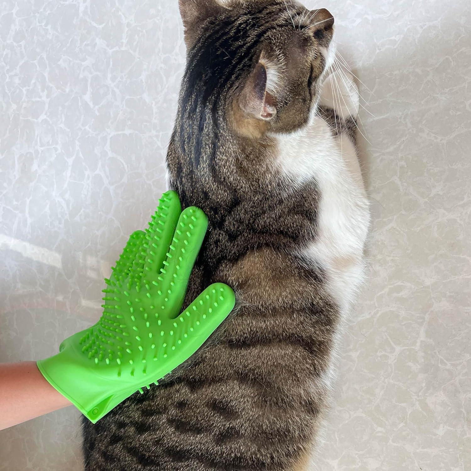 Guantes de Baño para Mascotas ZYSPHYG - Silicona Doble Cara