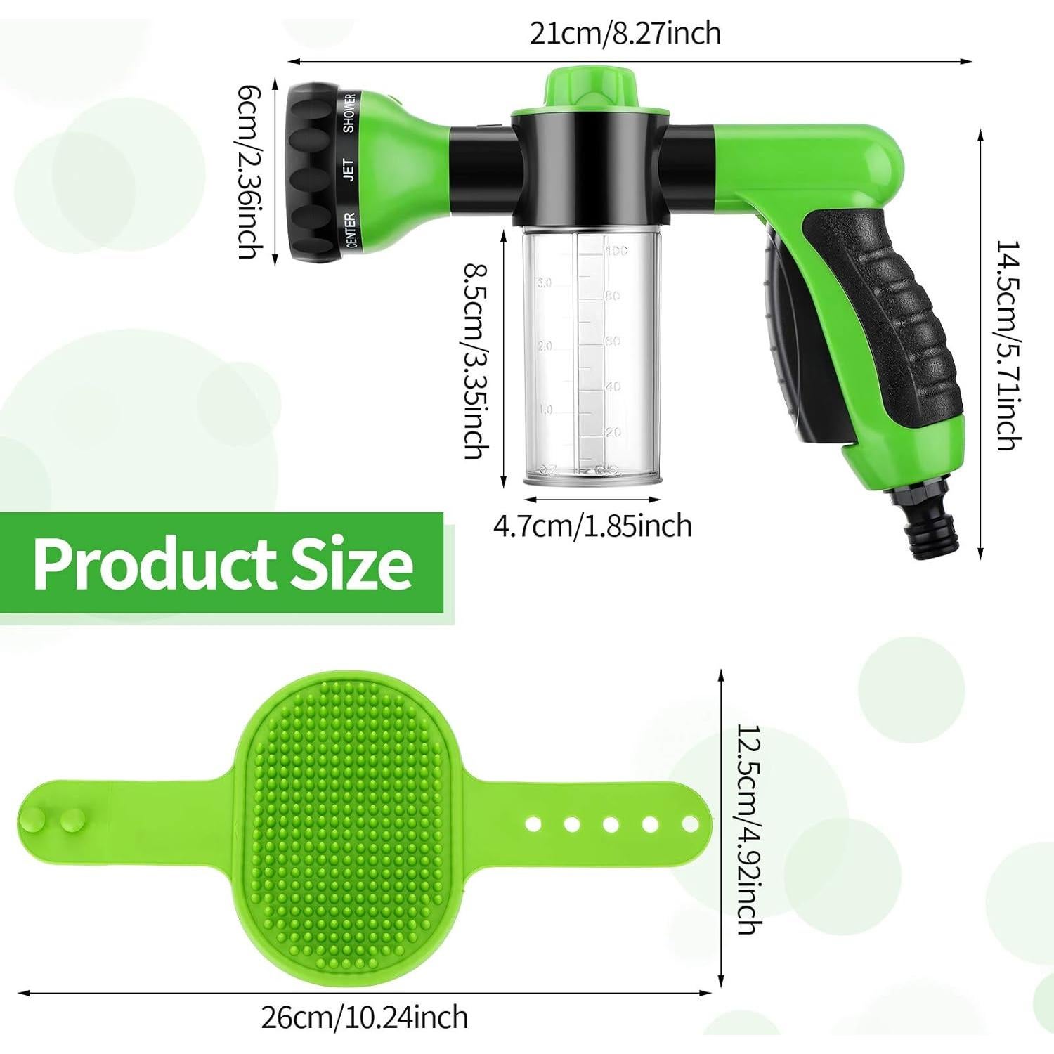 Boquilla de Manguera con Dispensador de Jabón Weewooday Verde