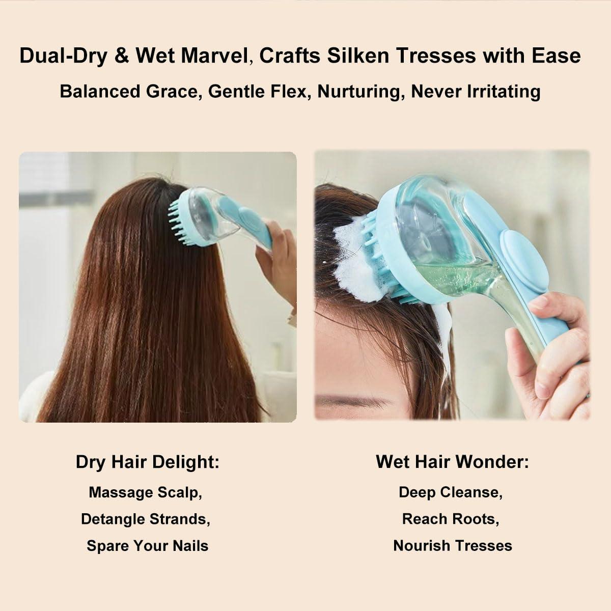 Cepillo de baño para mascotas HAISENGO 2 en 1 con dispensador