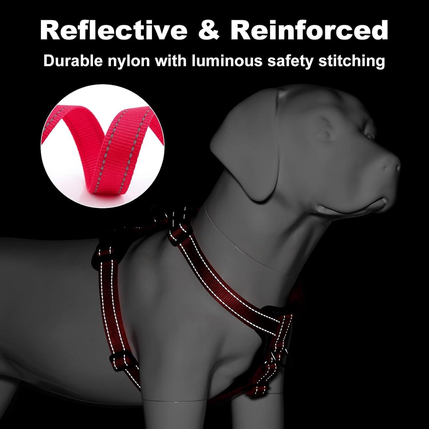 Arnés Ajustable para Perros Plutus Pet Rojo M Sin Tirones