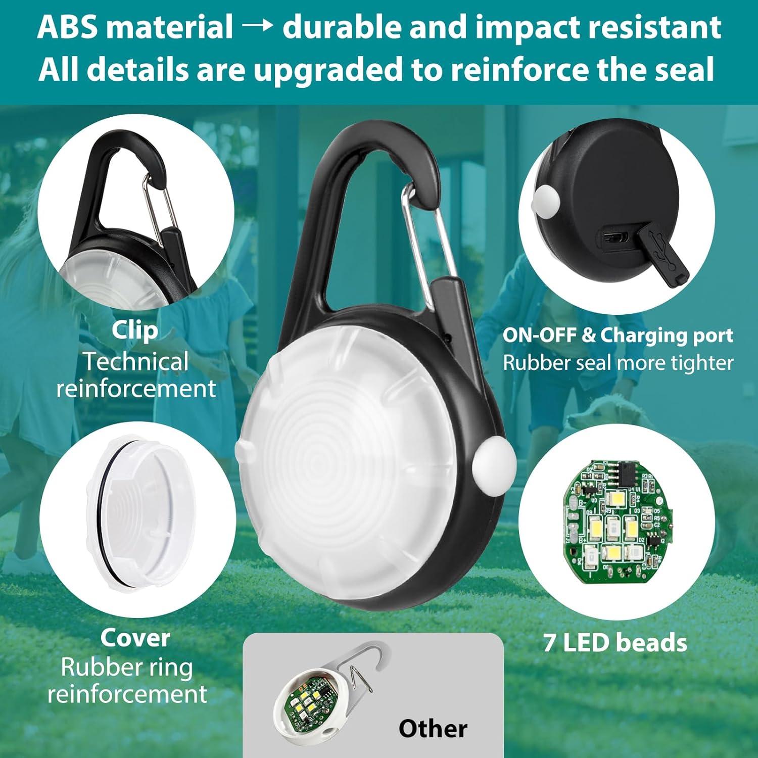 Luces de seguridad para perros HIFORT, recargables, IP68, 4 modos