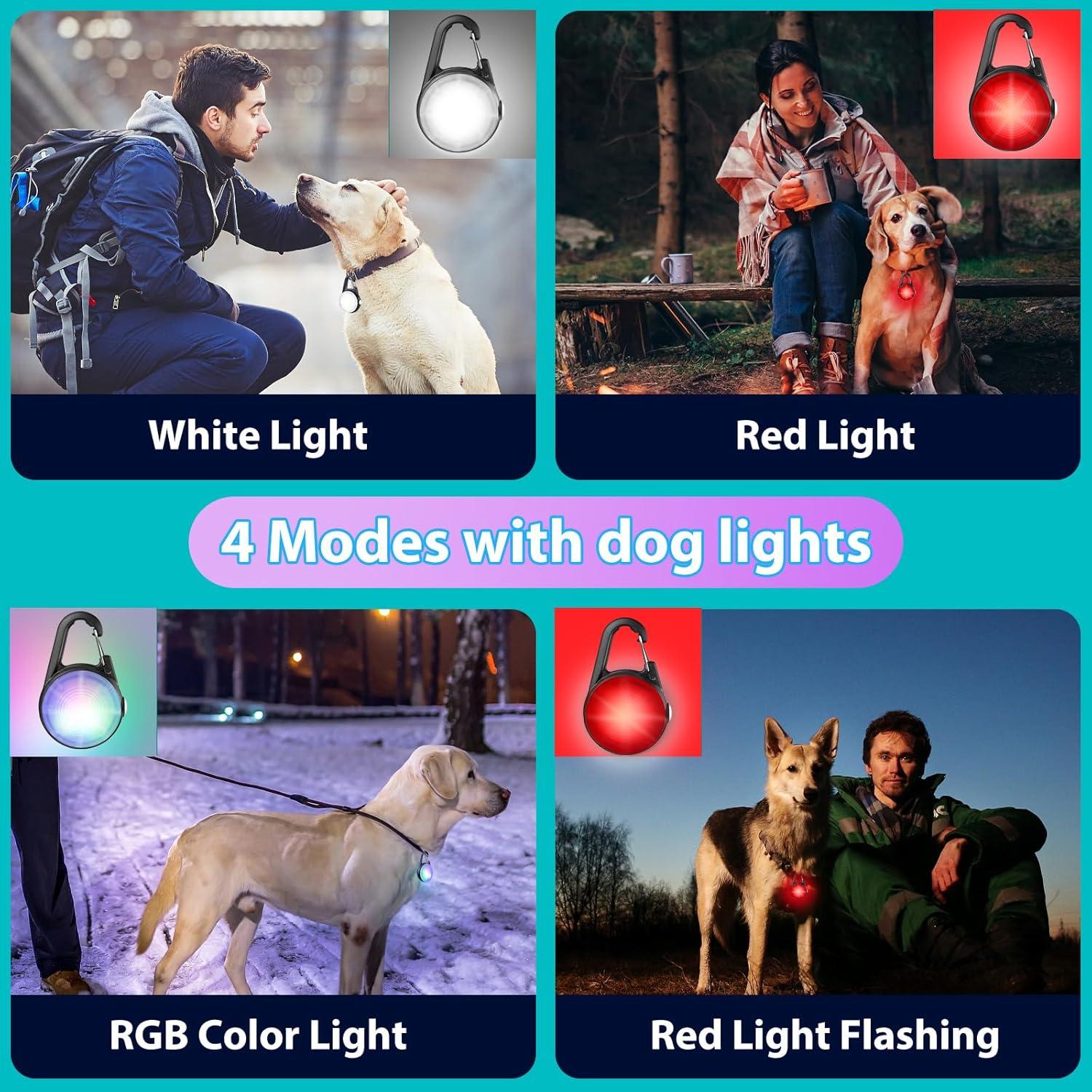 Luces de seguridad para perros HIFORT, recargables, IP68, 4 modos