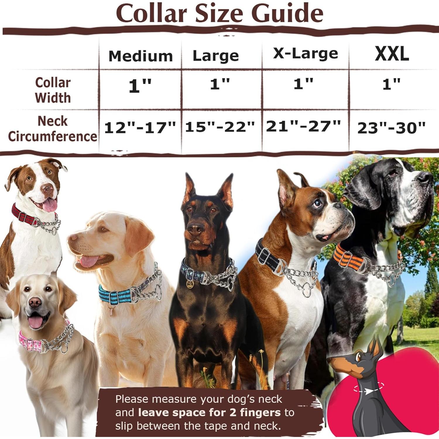 Collar Martingale Reflectante para Perros Grandes - Nylon Acolchado L