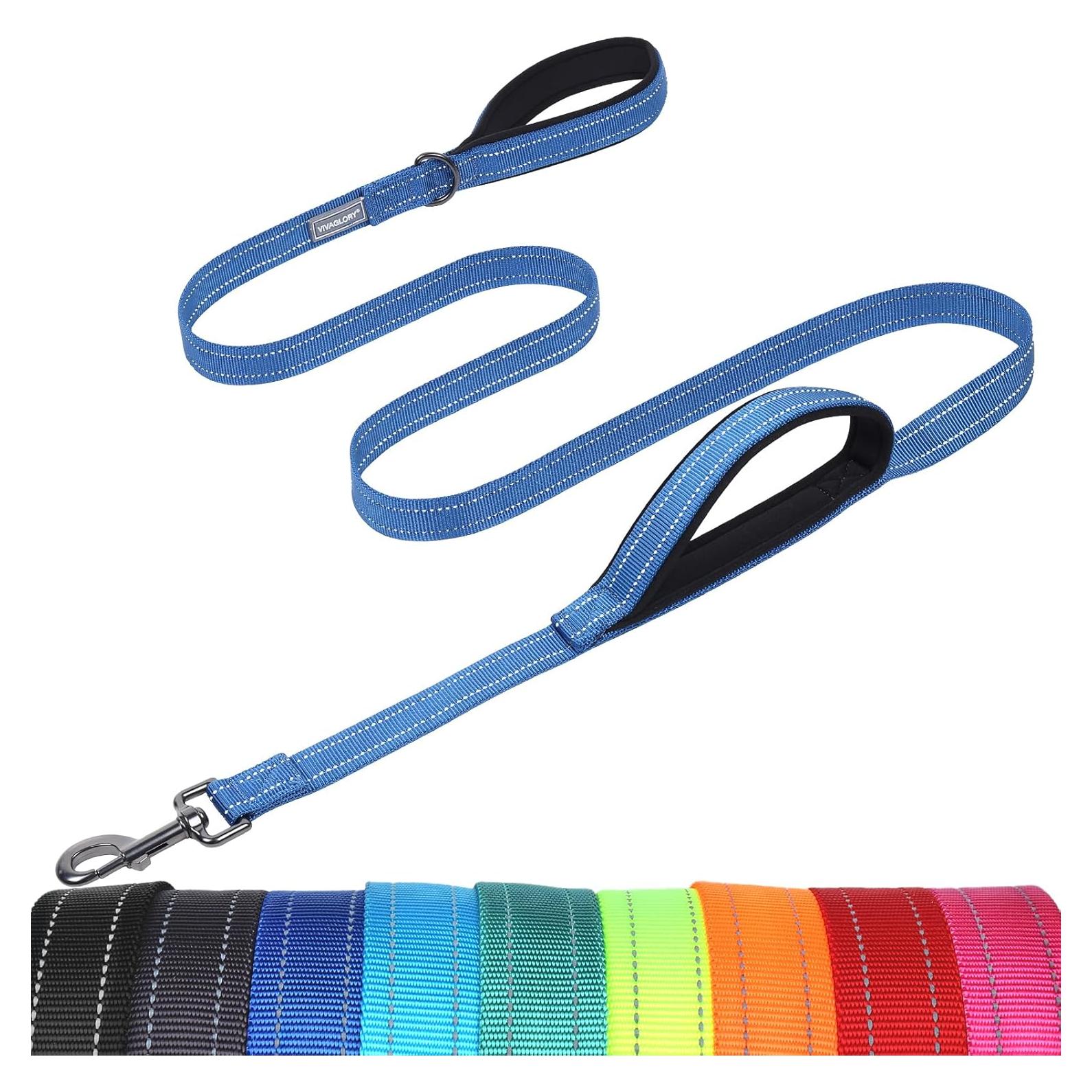 Correa Doble para Perros VIVAGLORY 1.83m Azul Resistente