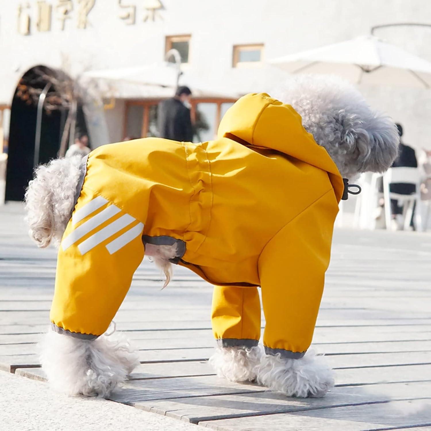 Impermeable para Perros Mabawa Amarillo Grande con Capucha