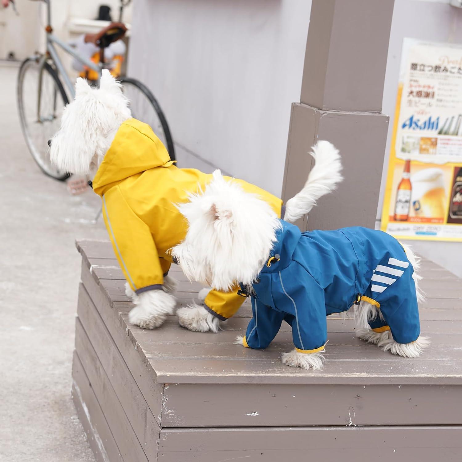 Impermeable para Perros Mabawa Amarillo Grande con Capucha