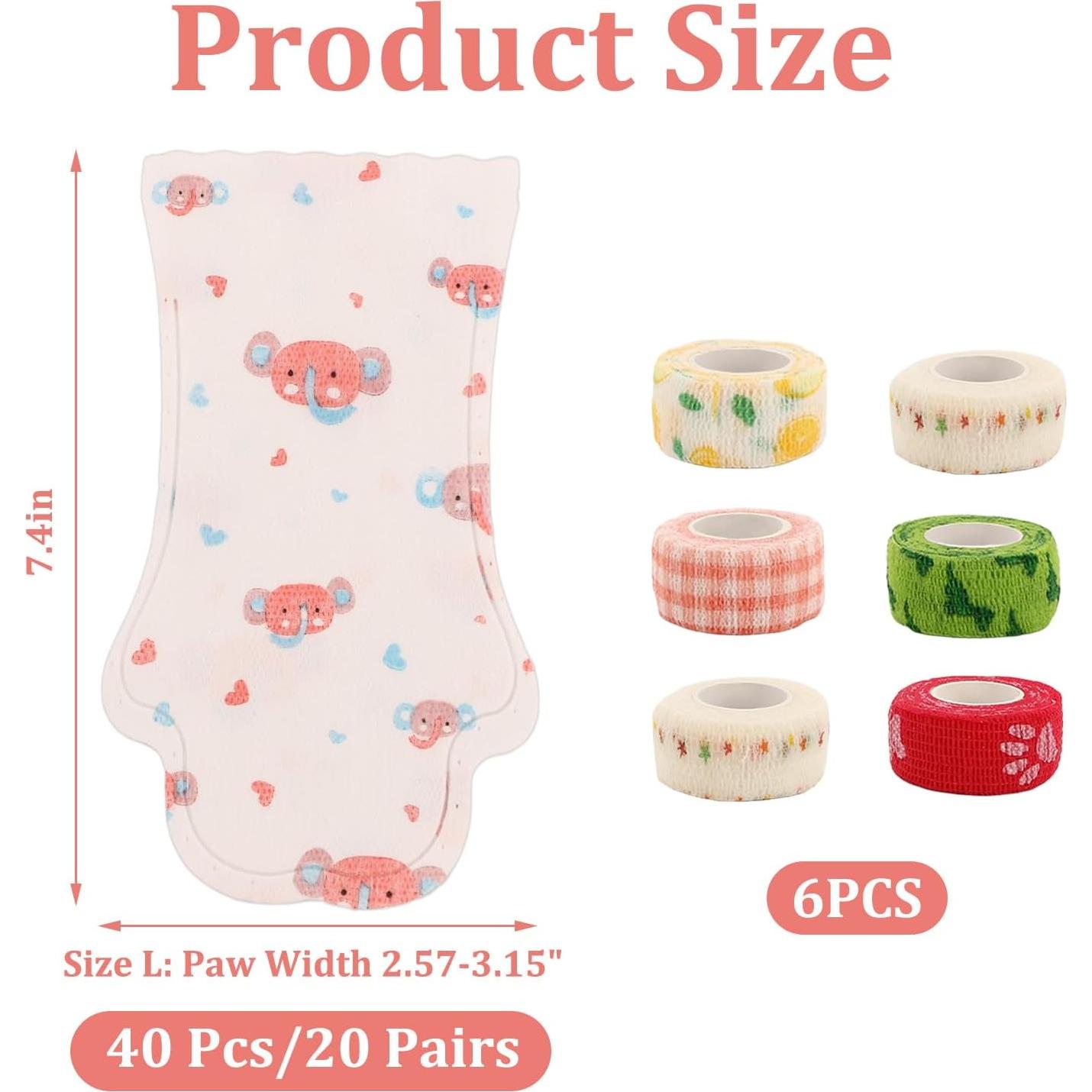 Botas desechables para perros LUODAKA - 40 piezas L