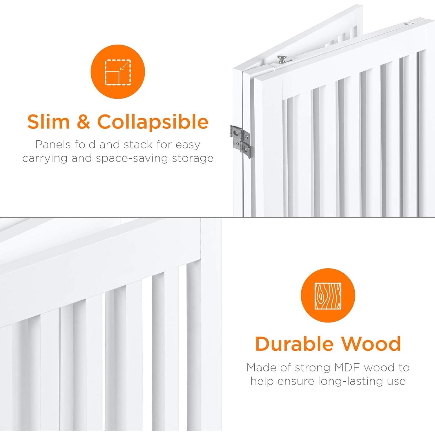 Puerta para Mascotas de Madera 80 cm Mejor Opción Productos - Blanco