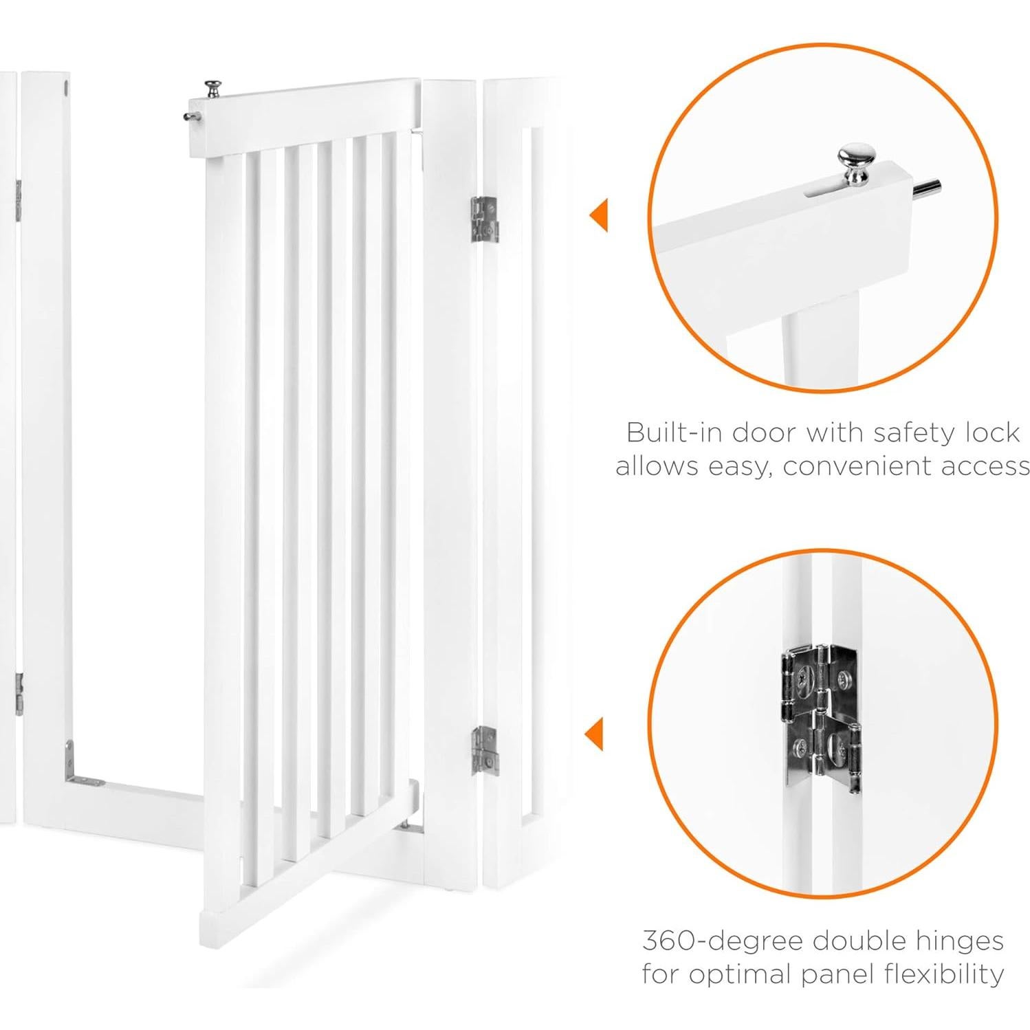 Puerta para Mascotas de Madera 80 cm Mejor Opción Productos - Blanco