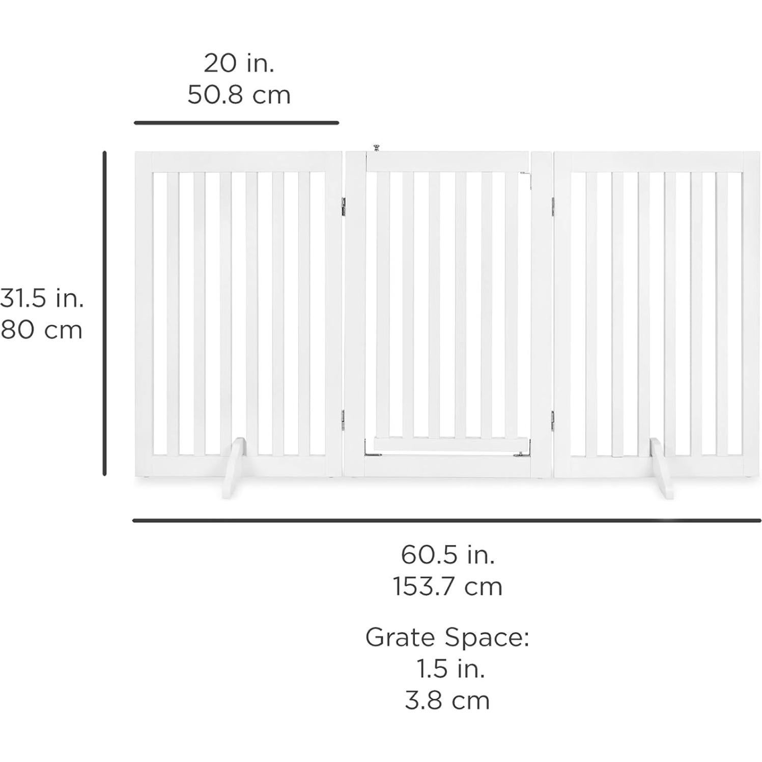 Puerta para Mascotas de Madera 80 cm Mejor Opción Productos - Blanco